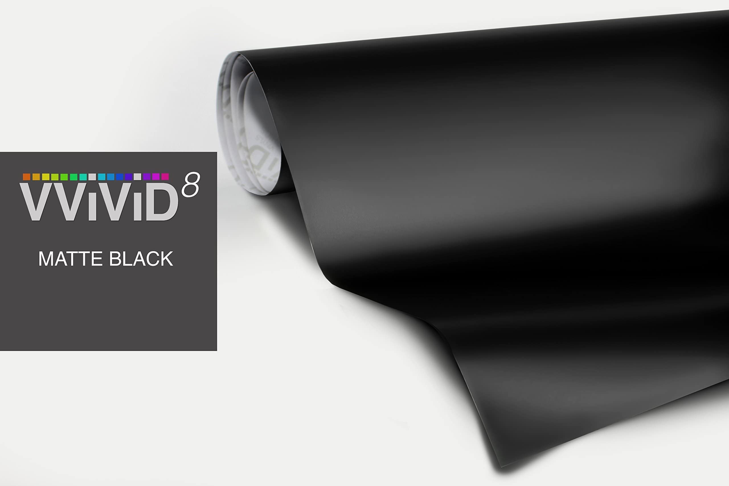 Vvivid Matte Black Vinyl Wrap Adhesive Film Air Release Decal Sheet (2Ft X 2.5Ft 4-Roll Pack)