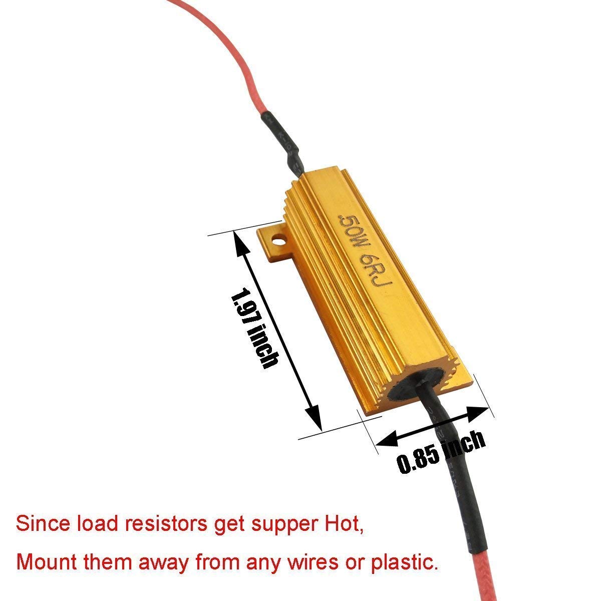 Ibrightstar 50W 6Ohm Load Resistors For Fix Led Bulb Fast Hyper Flash Turn Signal Blink Error Code