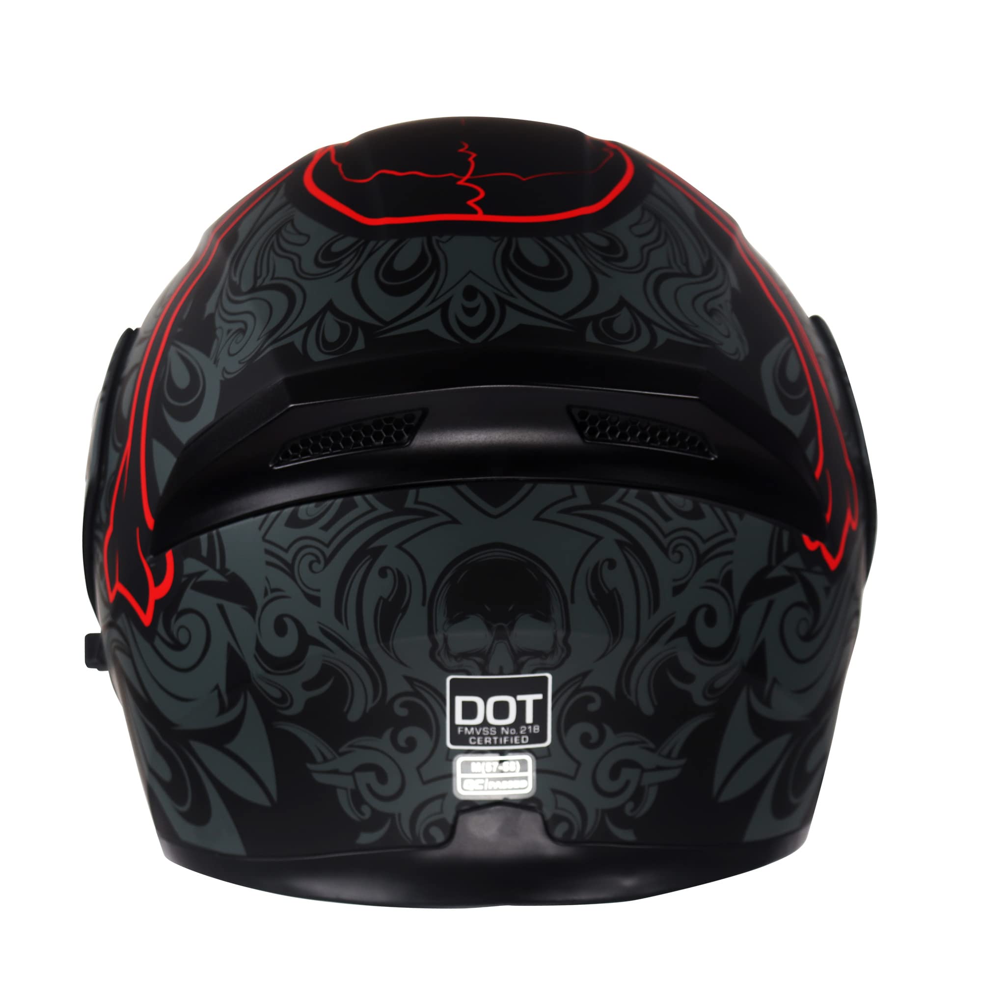 KYPARA Dual Visor Modular Full Face Helmet, DOT Certified, Large, Multi-Color, Model Lucifer, ABS Material