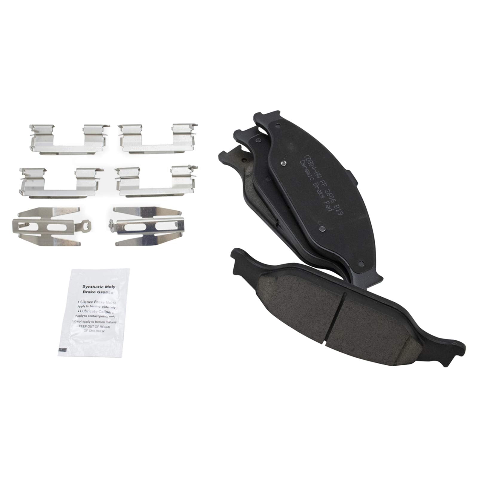 Trq Front Brake Pad & Rotor Kit Brake Pads Brake Rotor Ceramic Premium G-Coated Compatible With 1999-2004 Ford Mustang