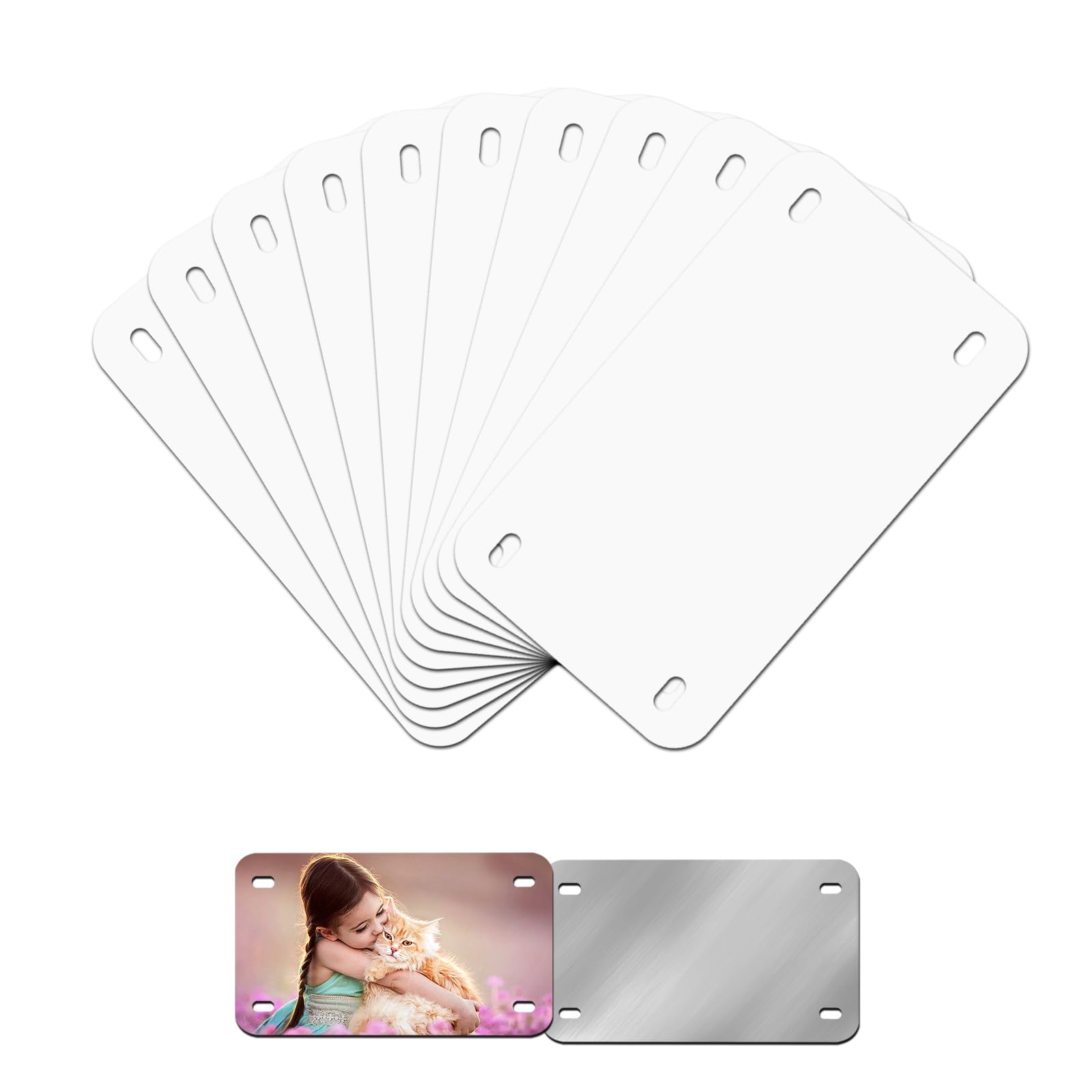 6 x3 10 Pcs Sublimation License Plate Blanks, Metal Aluminum Mini Heat Thermal Transfer Sheet DIY Picture, Custom License Plate 