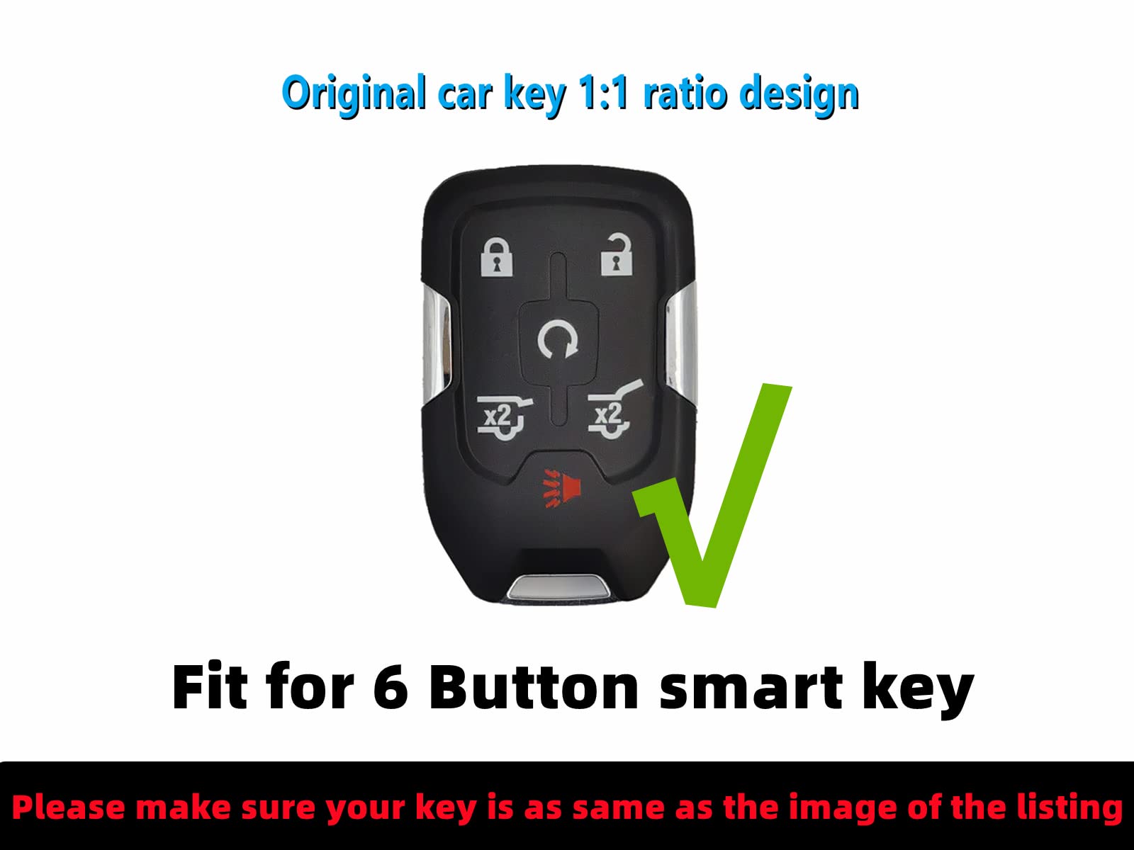 Reprotecting Silicone Rubber Key Fob Cover Compatible With 2014-2021 Chevrolet Suburban Tahoe Gmc Yukon Yukon Xl Hyq1Aa