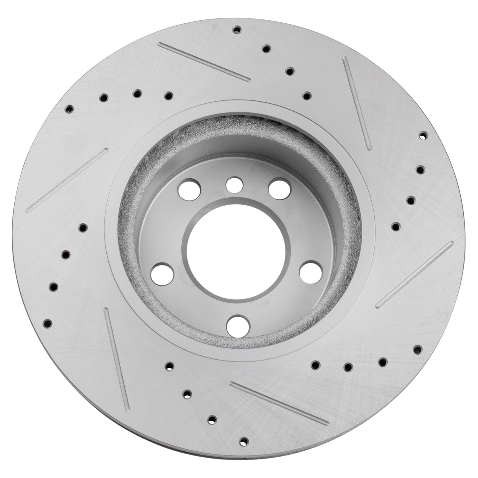 Trq Front Performance Brake Rotors Set Premium G-Coated Cross Drilled & Slotted Compatible With 2011-2017 Bmw X3 2015-2018 X4
