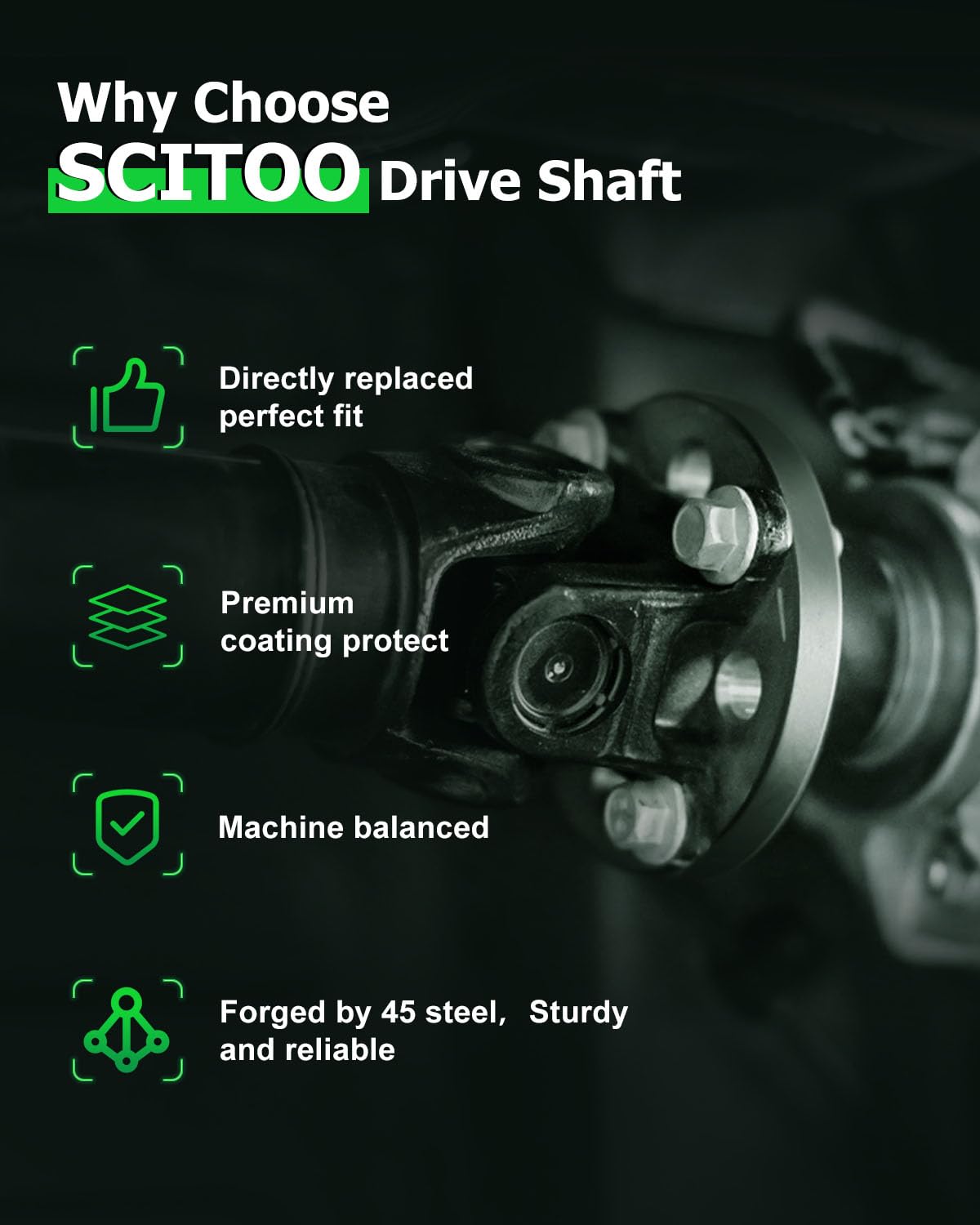 Scitoo 23.85'' Rear Drive Shaft Assembly Propeller Shaft Compatible For Dodge Dakota 2001-2007,For Mitsubishi Raider 2006 521059