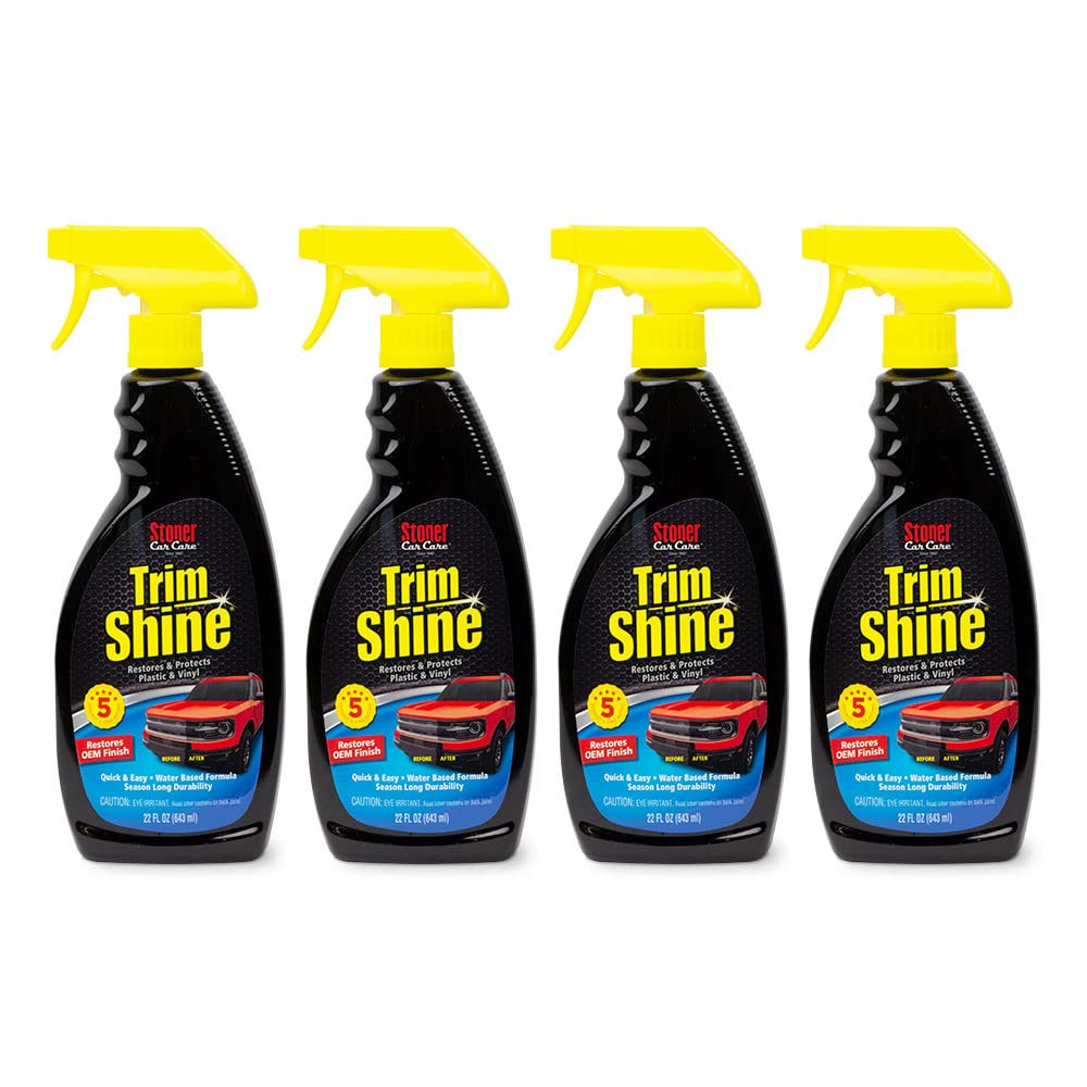 Stoner Car Care 92034-4Pk Trim Shine Vinyl And Plastic Spray Protectant Coating For Automotive Interior And Exterior Restores Oe