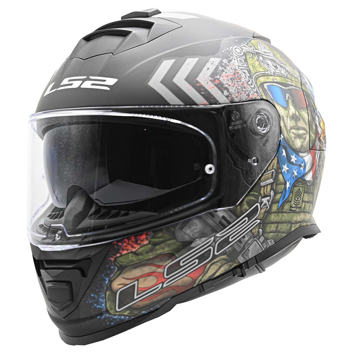 LS2 Helmets Assault Full Face Motorcycle Helmet - 2X-Large, Kinetic Polymer Alloy, Commando Black Camo, Model 800-1176