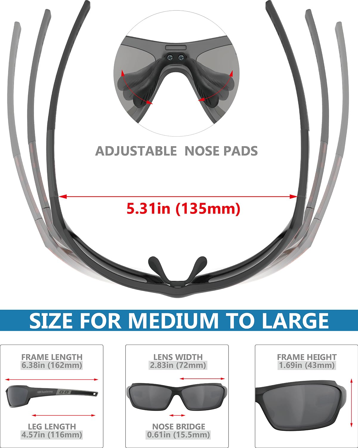 Hts Huntersky J11 Powersports Motorcycle Riding Goggles Sunglasses For Men