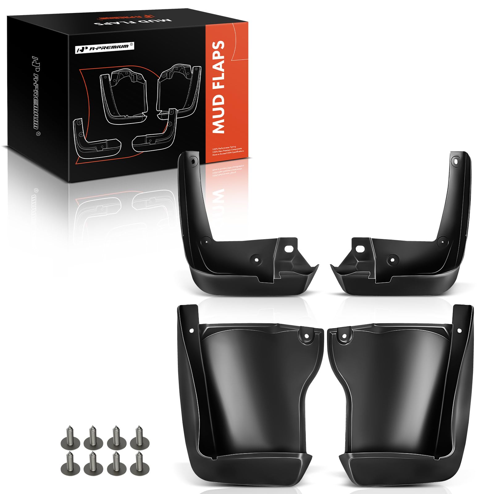A-Premium Set Of 4Pcs Mud Flaps Splash Guards Mudguards Mudflaps With Hardware Accessories Compatible With Honda Accord, 2008-20