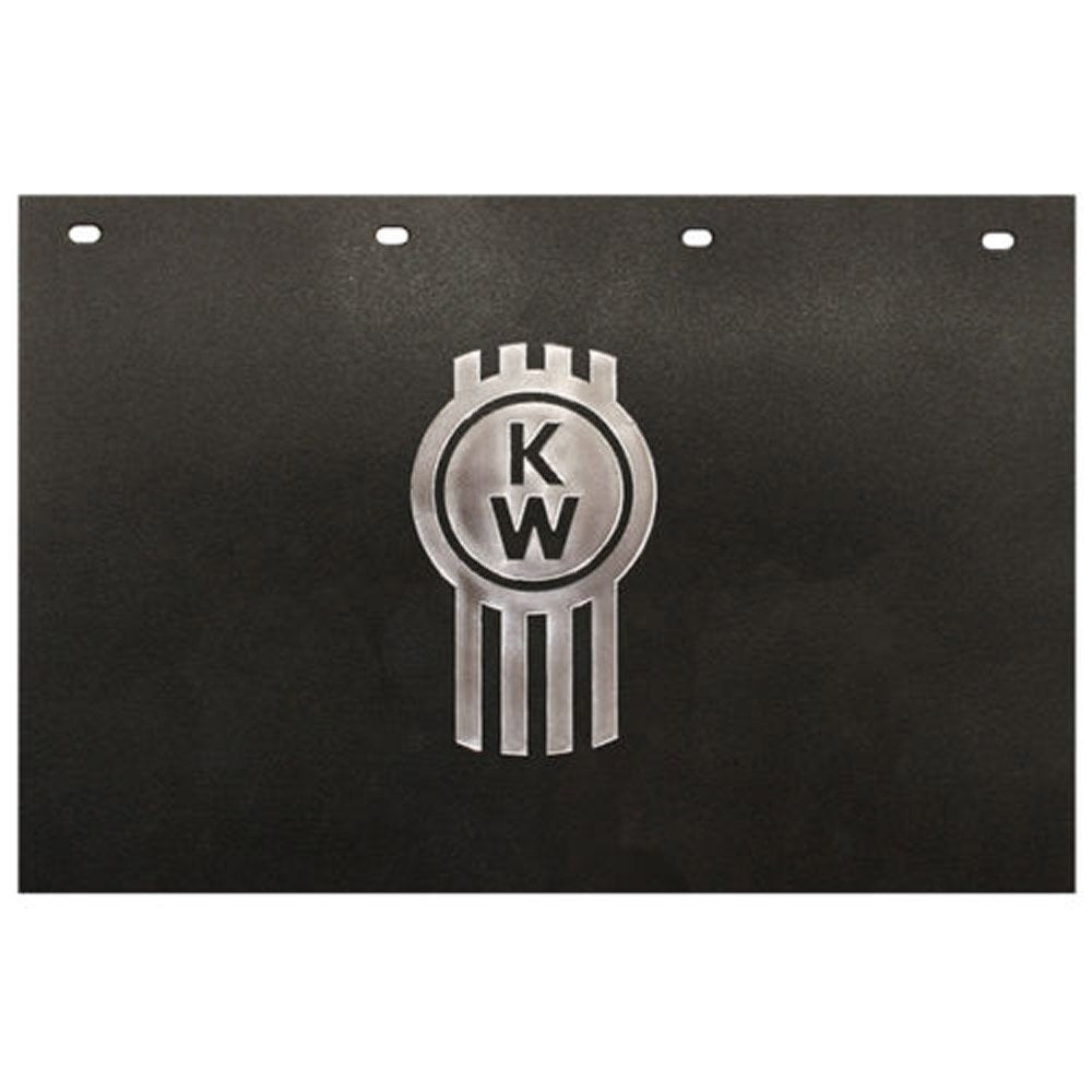 Kenworth Trucks 24 x 15 Black & Silver KW Logo Poly Semi Truck Mud FlapsPair