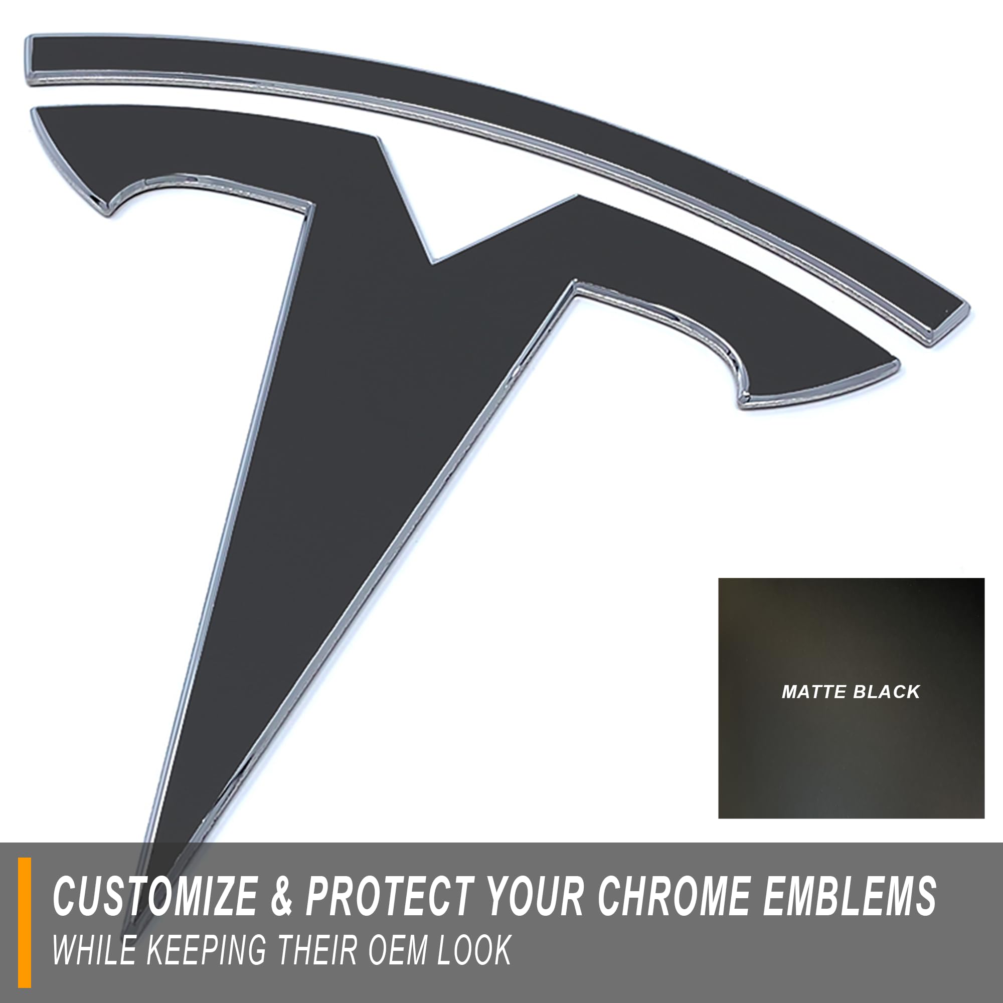 Custom Cut Graphics Vinyl Logo Wrap for Tesla Model 3 (2024+) - Matte Black, Standard Wrap, 2 pc-Set