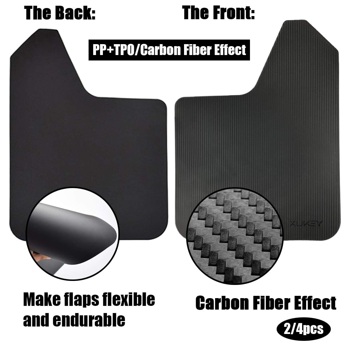 Xukey 4Pcs/Set Universal Carbon Fiber Effect Mudflaps For Car Pickup Suv Van Truck Mud Flaps Splash Guards Mudguards Dirty Traps