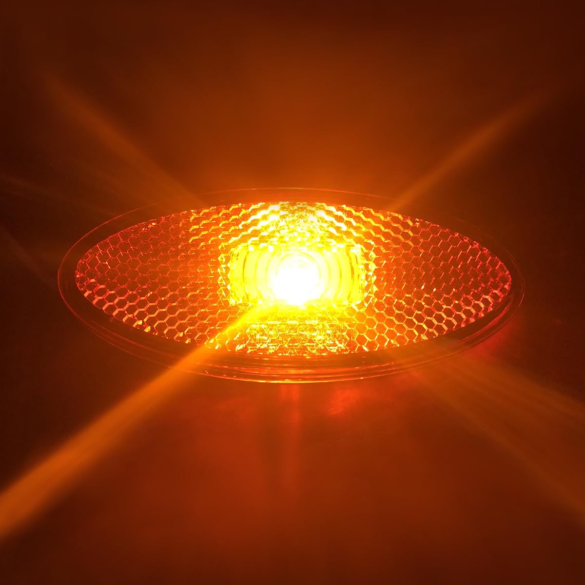 Dream Lighting 12V Trailer Side Marker Light Led 4X1.7 Inch Oval Red/Amber Led Clearance Marker Lights Surface Mount Rv Camper T