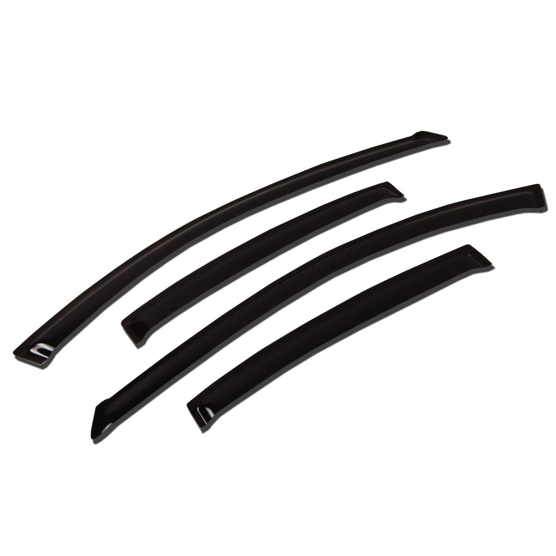 TuningPros WV-323 Window Visor Deflector Rain Guard Dark Smoke 4-pc Set