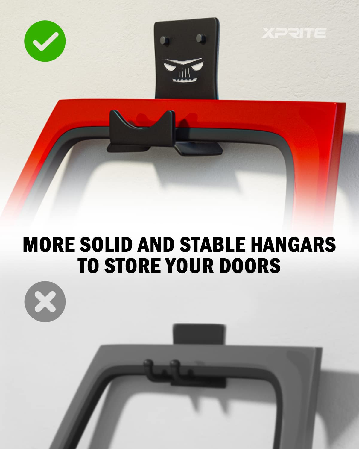 Xprite Wall Mount Door Storage Hangers, 4 Pcs Removable Heavy Duty Metal Door Storage Holder Hooks Bracket With Rubber Lining Co
