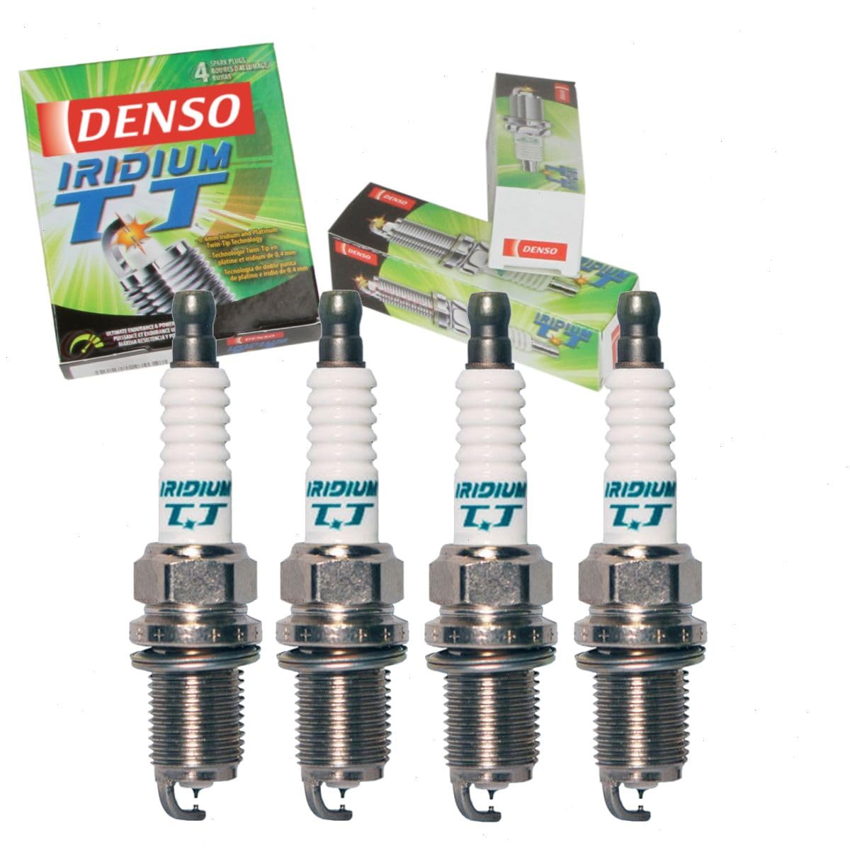 4 pc DENSO Iridium TT Spark Plugs compatible with Honda Civic 1.6L 1.7L 1.8L 2.0L L4 1998-2011