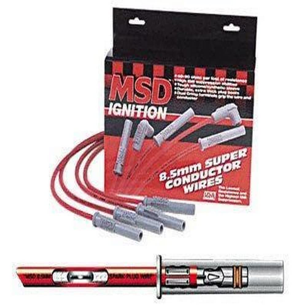 Msd 31359 Super Conductor Spark Plug Wire Set Red