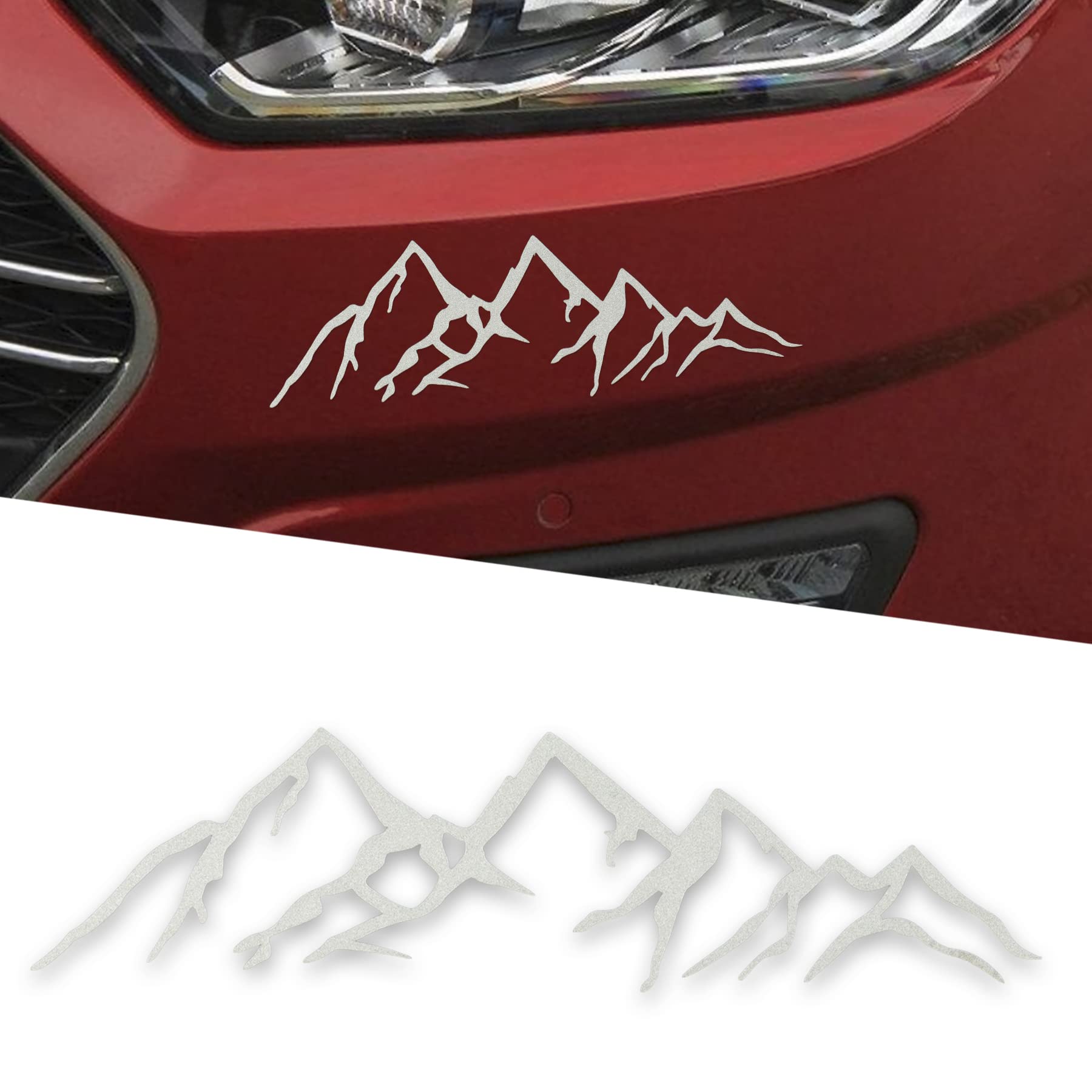 Sngaro Vinyl Snow Mountain Tree Sticker, Trunk Logo Sticker, Car Exterior Accessories, Universal For Car, Window And Laptop (Whi