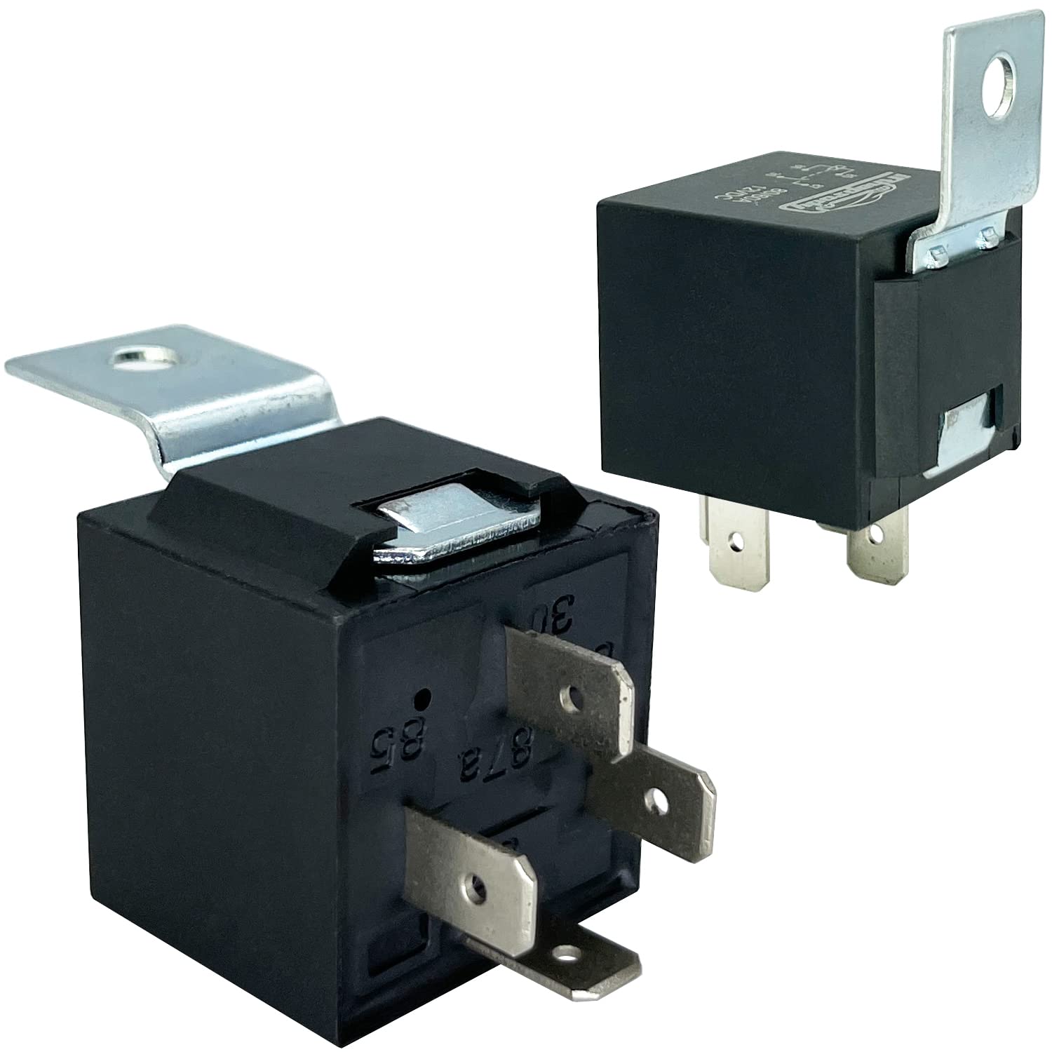 Irhapsody 4-Pin 40/30Amp 12V Relay Kit, Spst 12-Volt 2-Pack Automotive Relay, With Interlocking Harness Socket Holder And Heavy-