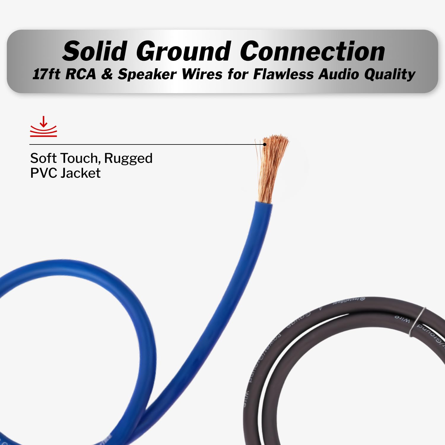 Installgear 4 Gauge Amp Wiring Kit - 17Ft Amplifier Subwoofer Wiring Kit With True Spec Cables - Power Soft Touch Wire Set For C