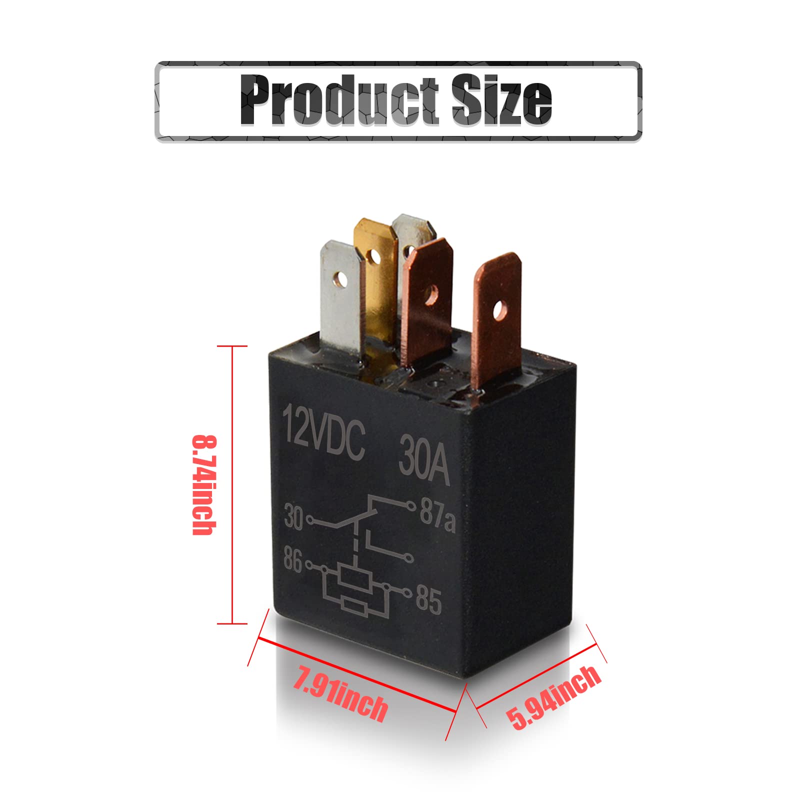 jeseny 2 Pack Car 5 Pin 12V 30A Relay, High Performance Waterproof Stable Relay, Multi-Purpose Relay Heavy Duty Standard Relay K