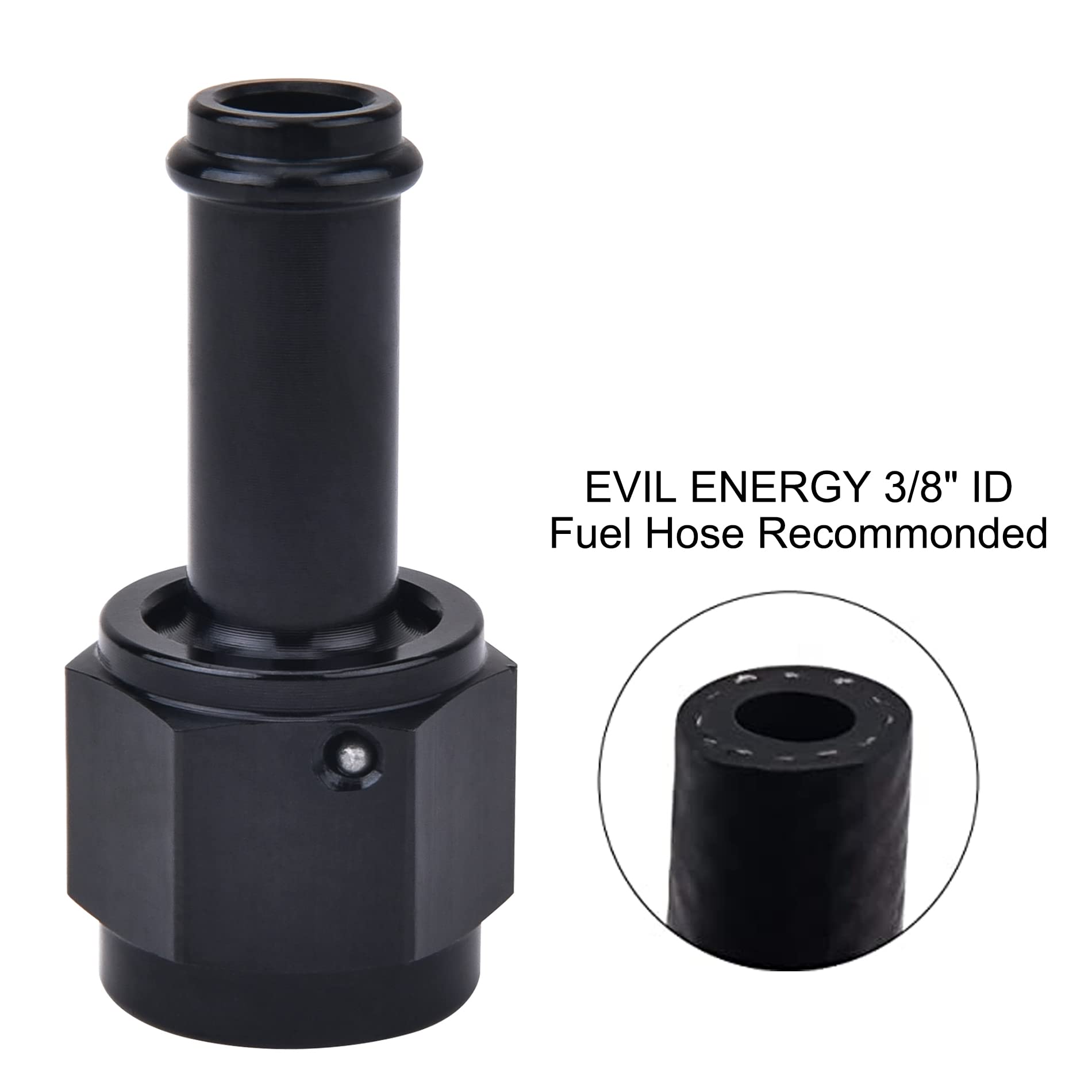 EVIL ENERGY 6AN Female to 3/8 '' Barb Hose Fitting Straight Swivel