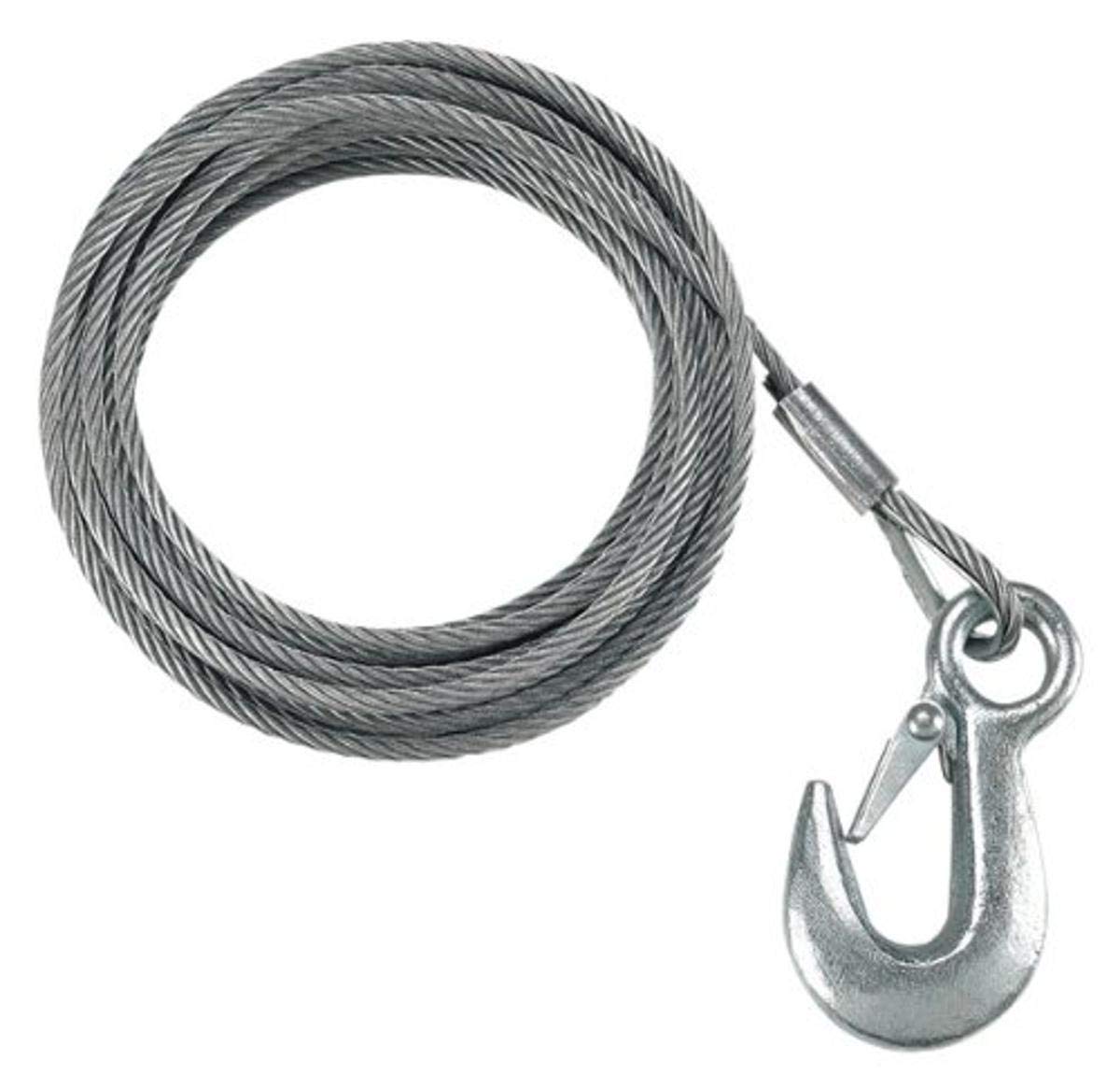 Fulton WC325 0100 Galvanized Steel Boat Winch Cable with Hook, 3/16 Inch x 25 Foot, 4,200 lbs. Breaking Strength