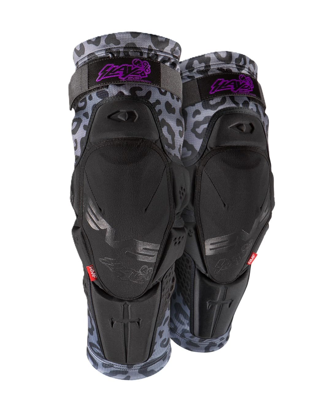 EVS Sports | Slayco96 Moto Knee Guard | Compression Fit, Reactive Memory Foam Technology | Ghost Leopard | L/XL