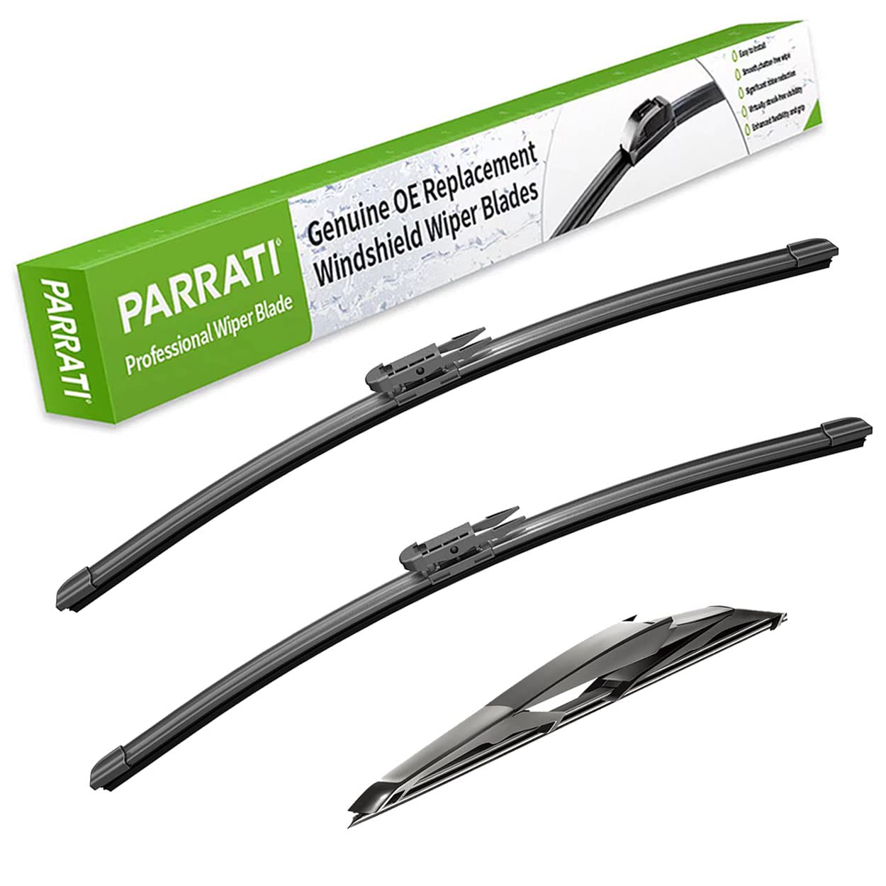 Parrati High Performance Premium All-Season Automotive Windshield Wipers With Rear Wiper Blades Replacement For 2008-2012 Ford E