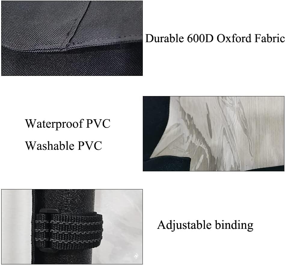 Chikia Rhino UTV Soft Rear Windshield, Clear 600D Oxford Fabric, Model CKRW000018
