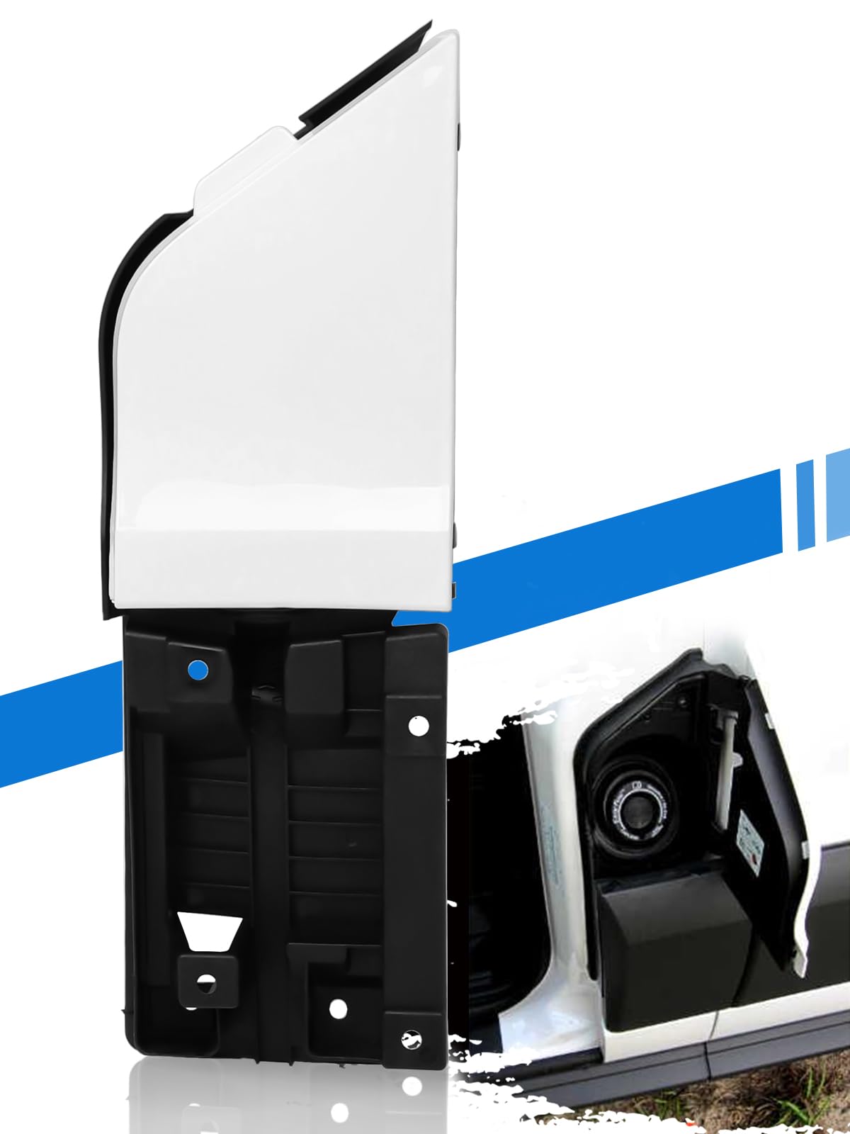 Transit Fuel Door, Transit Gas Door Assembly + White Cover, Compatible with Ford Transit Vans 150 250 350(HD) 2015-2023, Van Fue