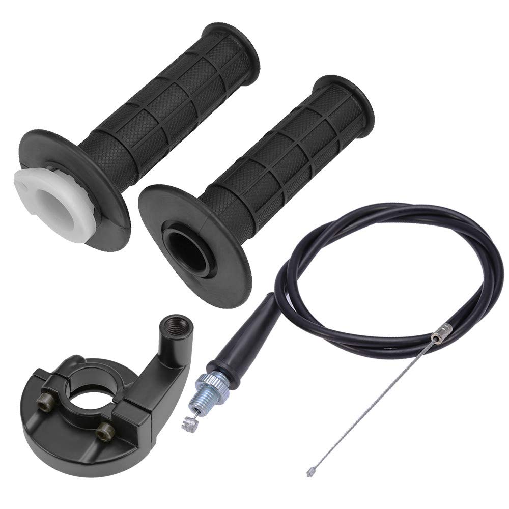 Throttle Twist Grip Set With 7/8' Handlebar Throttle Cable 39-Inch Replacement For Kawasaki Kx 60 65 80 85 100 125 250 Klx110
