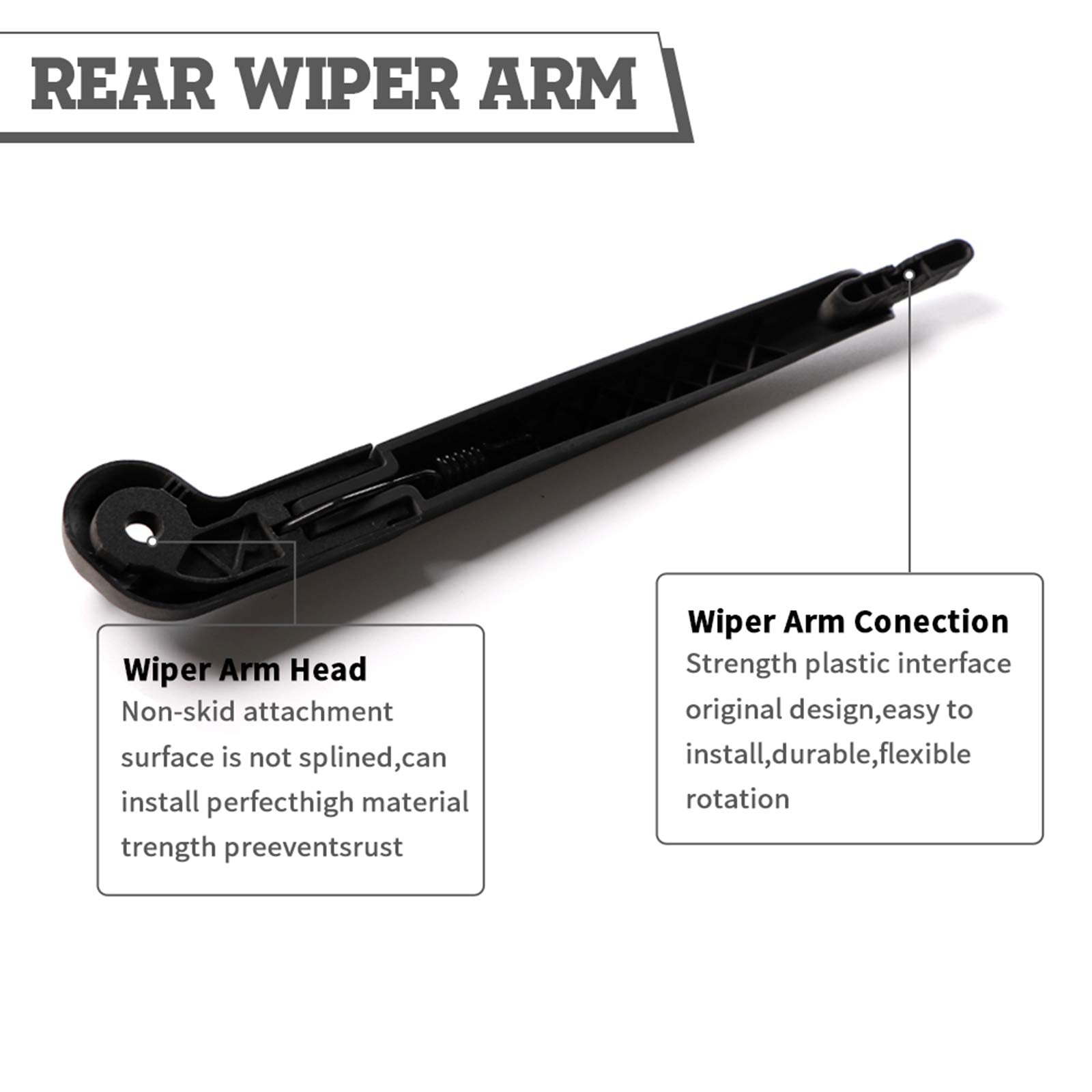 Rear Wiper Arm Blade Nut Set Replacement for Jeep Wrangler JK 2007-2018,Rear Wiper Cover Accessories Assembly, Wiper Cap Set for