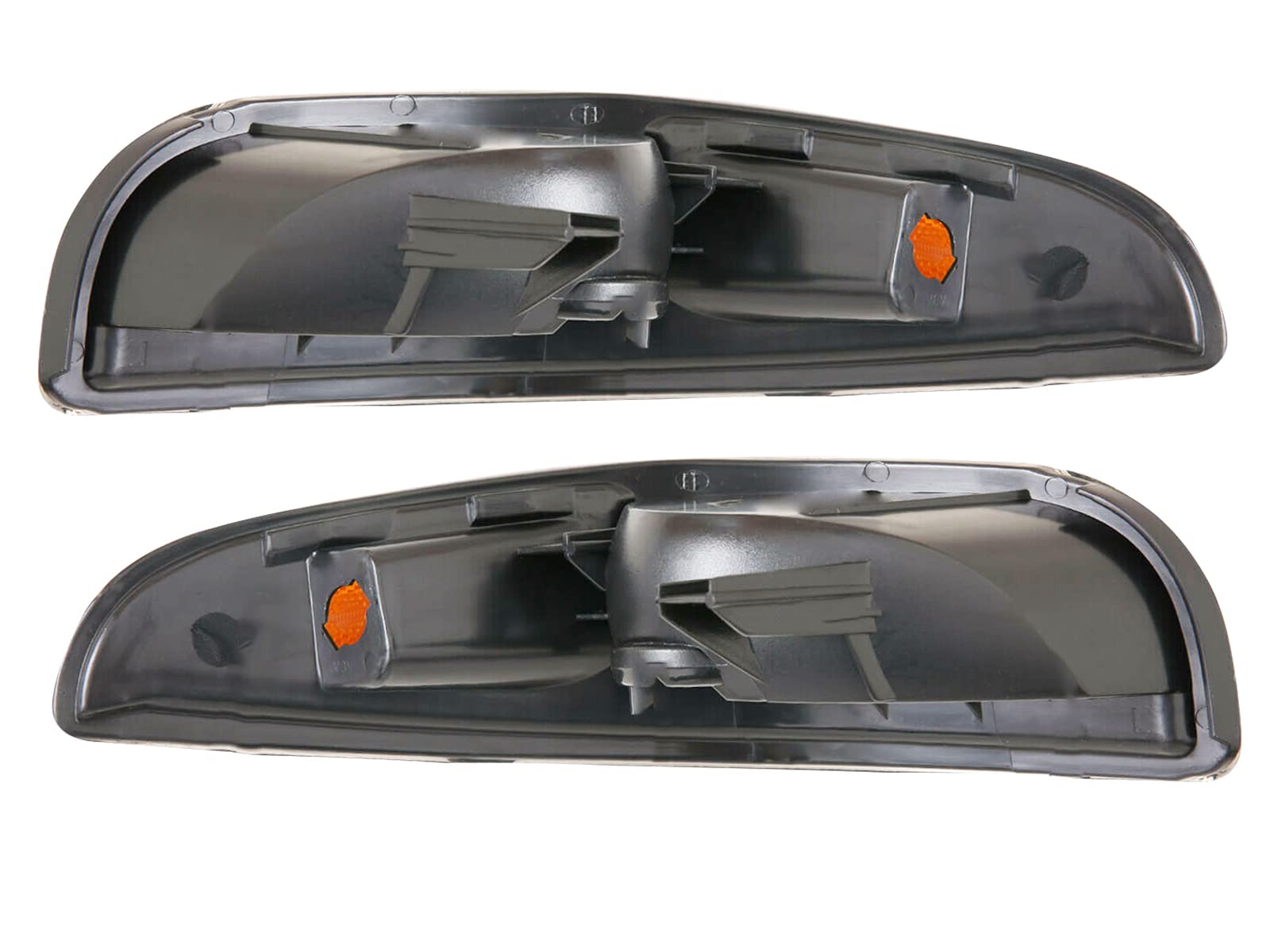 AmeriLite Black Replacement Bumper Turn Signal Lights Set for Chevy Corvette - Driver & Passenger Side