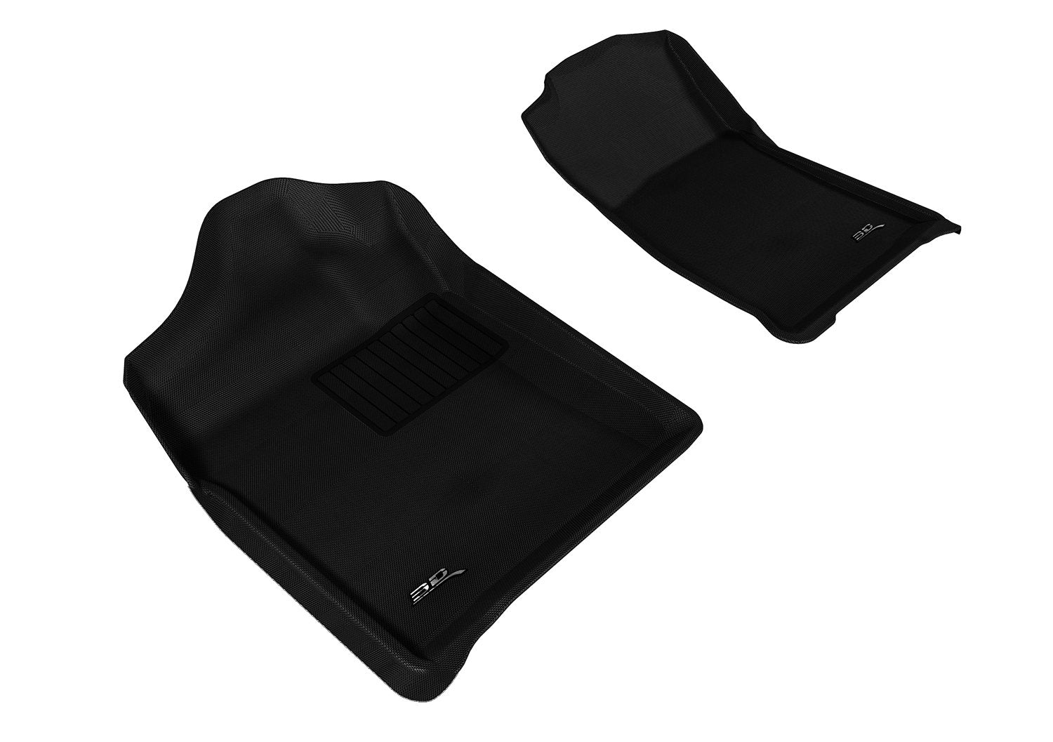 3D MAXpider Custom Fit Kagu Floor Mat (Black) Compatible with Chevrolet Silverado 1500 Regular Cab/GMC Sierra 1500 Regular Cab 2