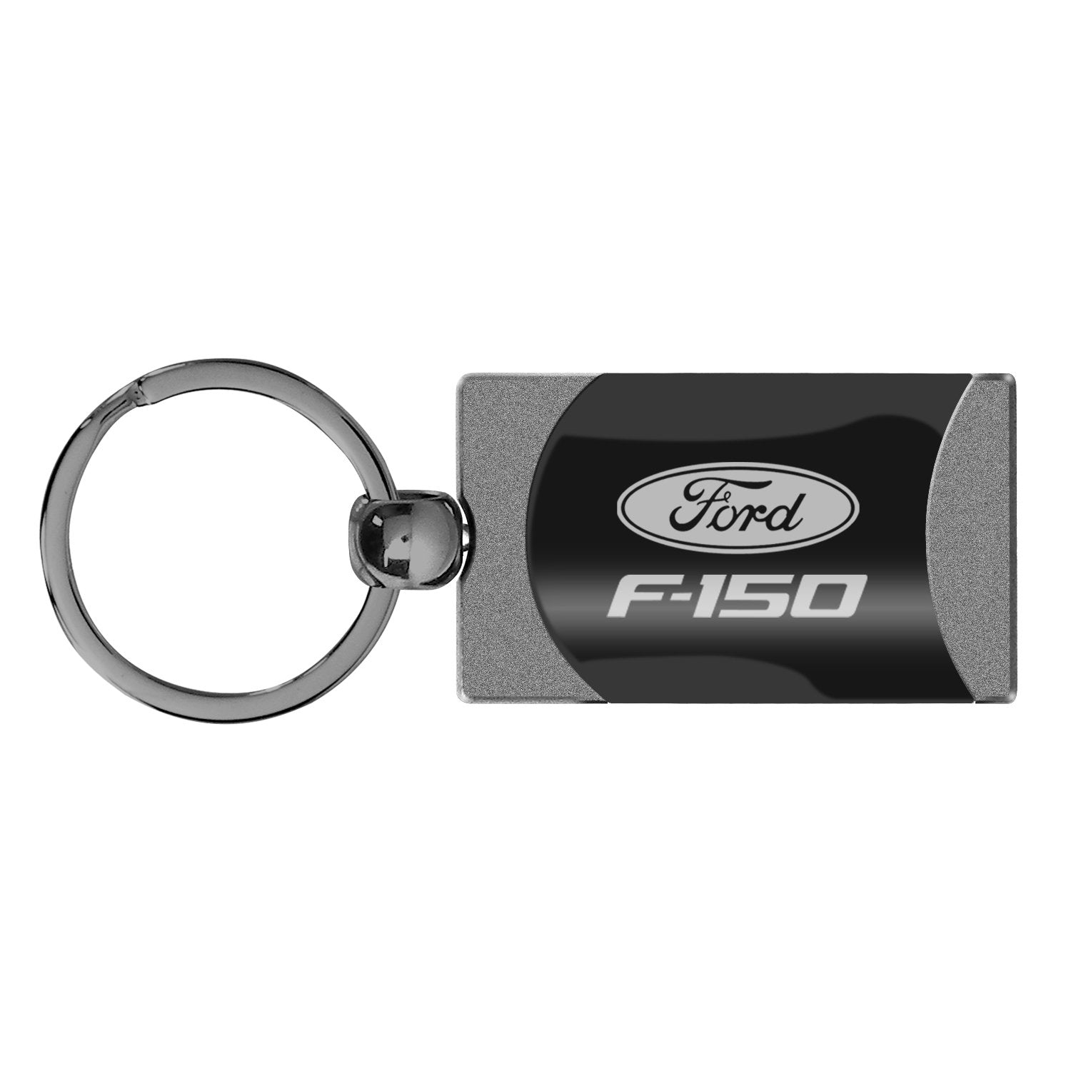Au-Tomotive Gold Two Tone Rectangular Key Chain For Ford F-150 (Gunmetal)