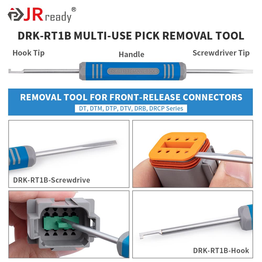 Jrready St6327-12 Deutsch 12 Pin Dt Connector Kit, Gray Waterproof Dt Connectors 12 Pin(5 Set), Size 16 Stamped Contacts For Tru