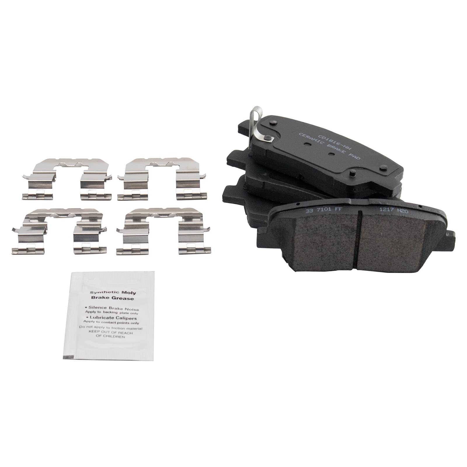 TRQ Rear Brake Pad & Rotor Kit Brake Pads Brake Rotor Ceramic Compatible with 2017-2018 Hyundai Santa Fe Santa Fe Sport 2016-201