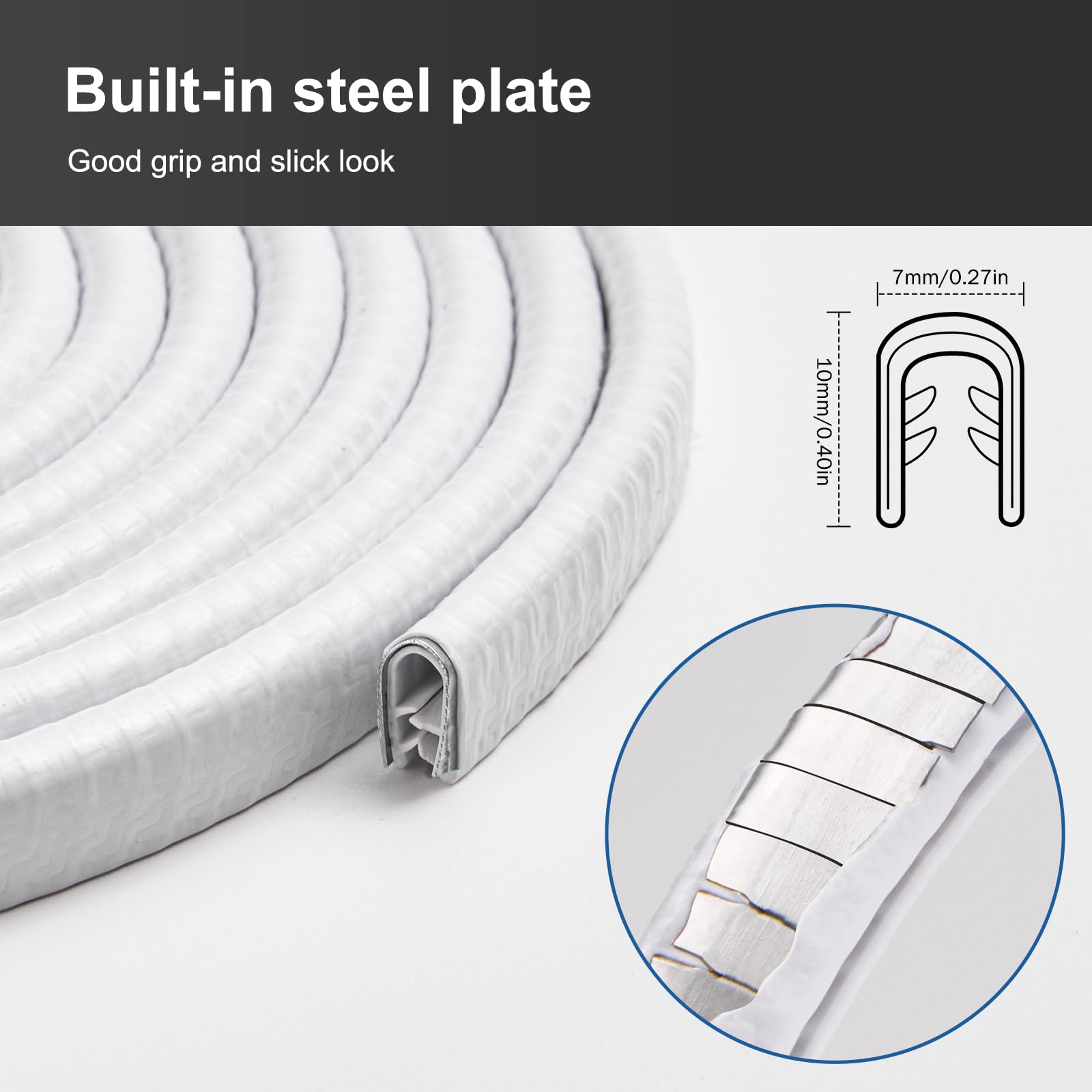 Colisal Car Door Edge Guards 16Ft(5M) Automotive Door Entry Guard U Shape Car Door Trim Protector For Most Car, White