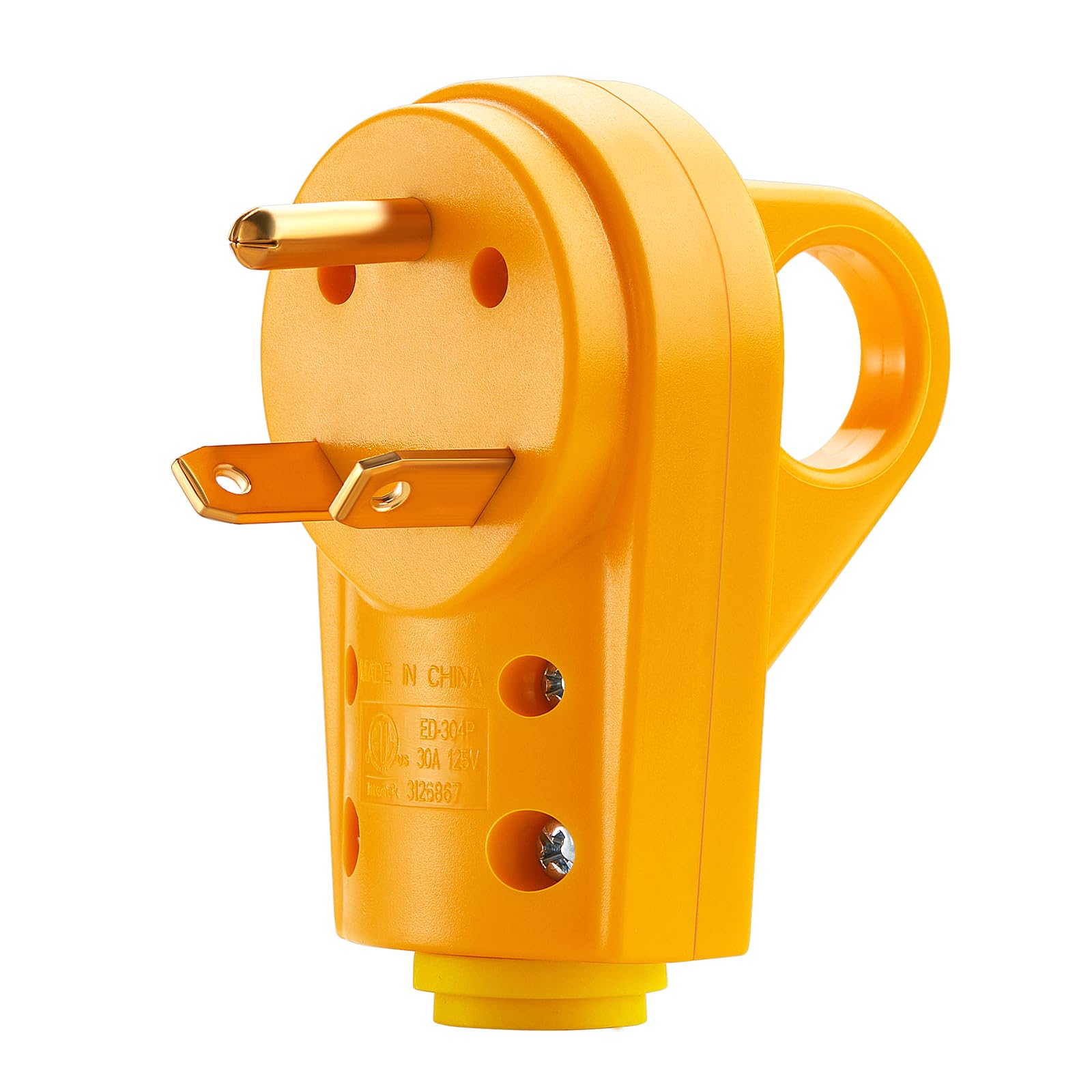 Kohree RV Replacement Plug 30 Amp Male, 125V RV Receptacle Plug, Heavy Duty RV Electrical Camper Plug Adapter with Ergonomic Gri