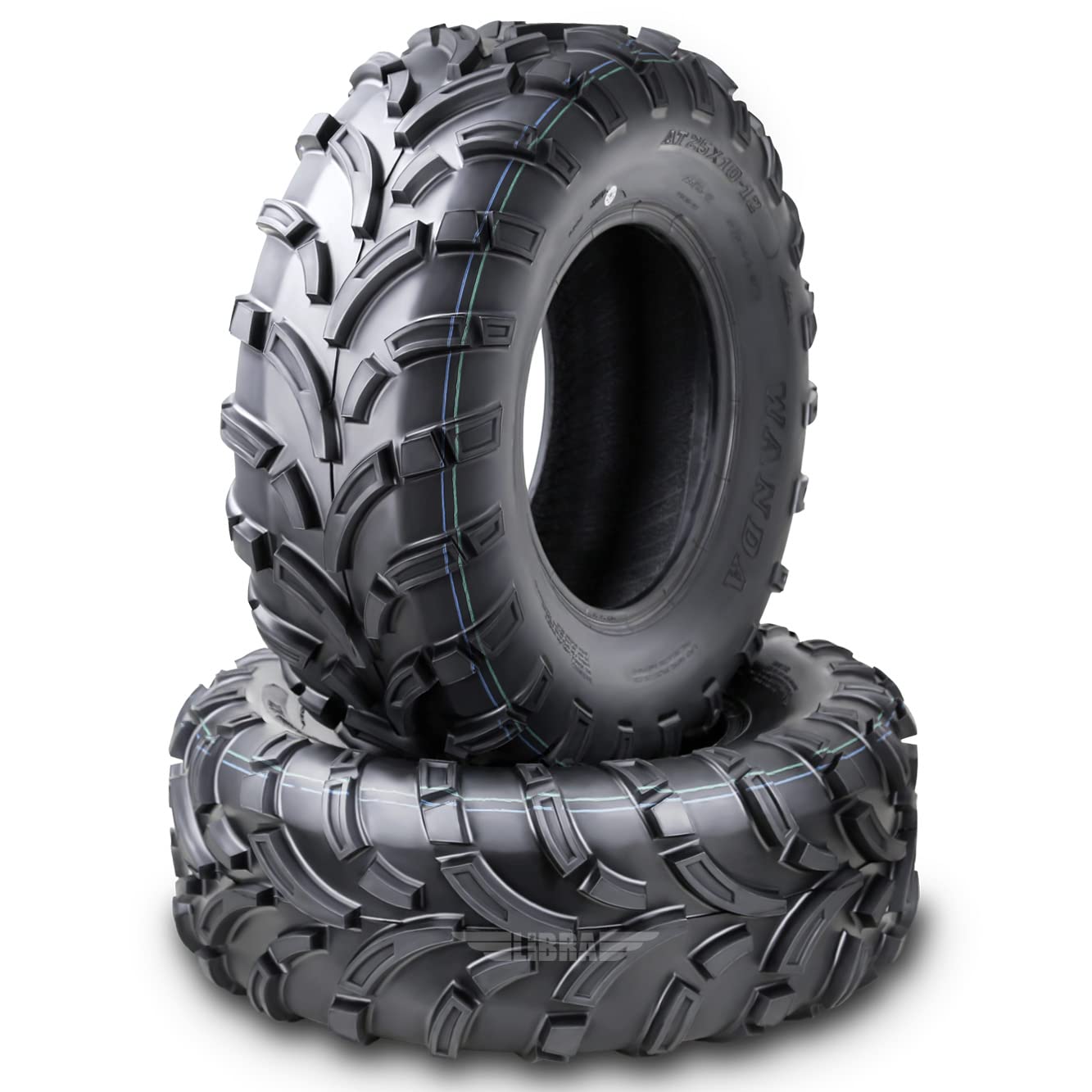 Wanda Atv Utv Tires 25X10-12 25X10X12 6-Ply Light Mud Tires, Set 2-10244