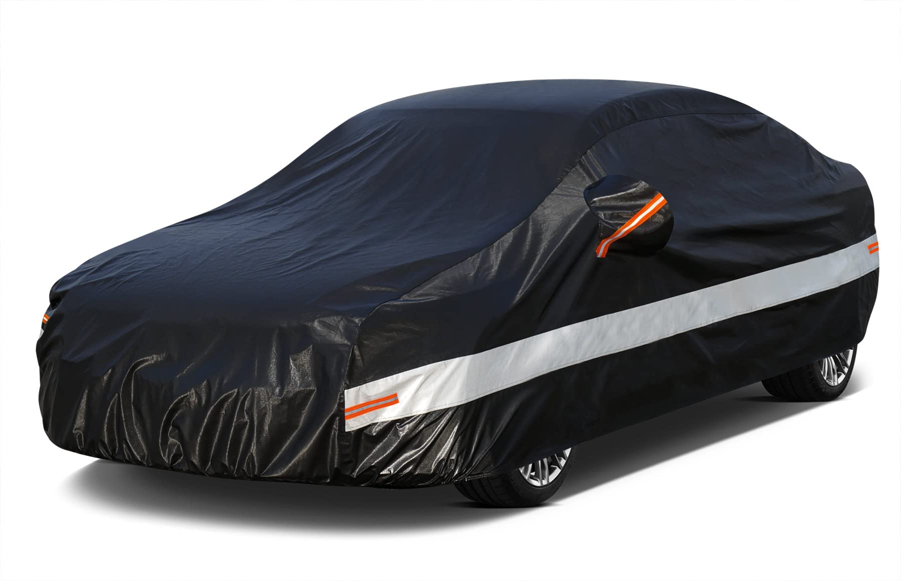 Holthly 10 Layers Sedan Car Cover Waterproof All Weather For Automobiles,100% Waterproof Outdoor Car Covers Rain Snow Uv Dust Pr