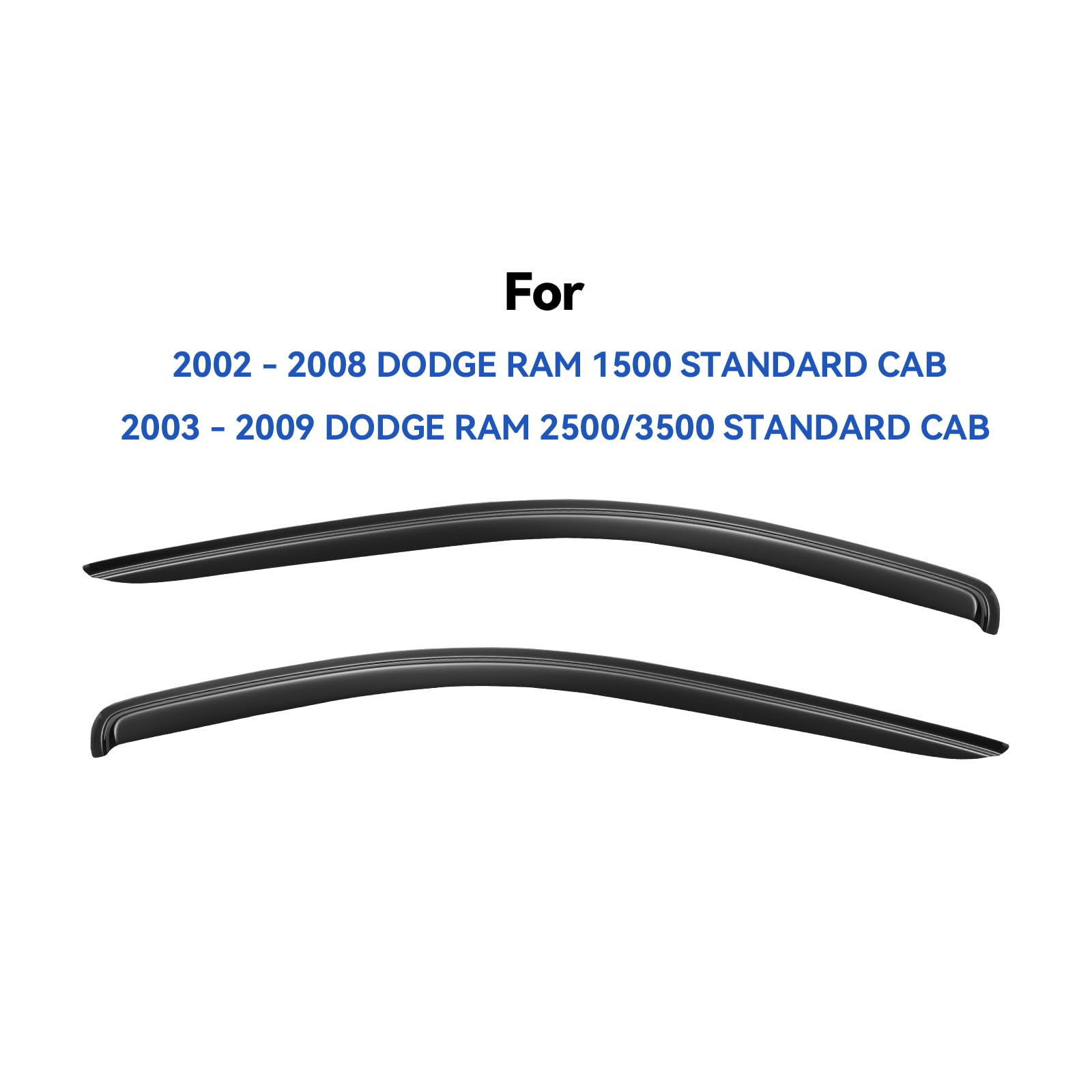 Window Visors Rain Guards For 2002-2008 Dodge Ram 1500 Regular Cab, Out-Channel Window Vent Wind Deflectors Visors Shades For 20