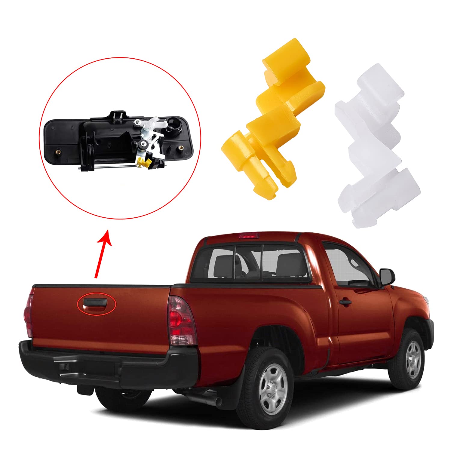 HSTECH (5 Pair) Tailgate Handle Rod Clip Replacement for Toyota Tundra, Camry, Corolla, Echo, Highlander - OEM 69293-12030, 69293-