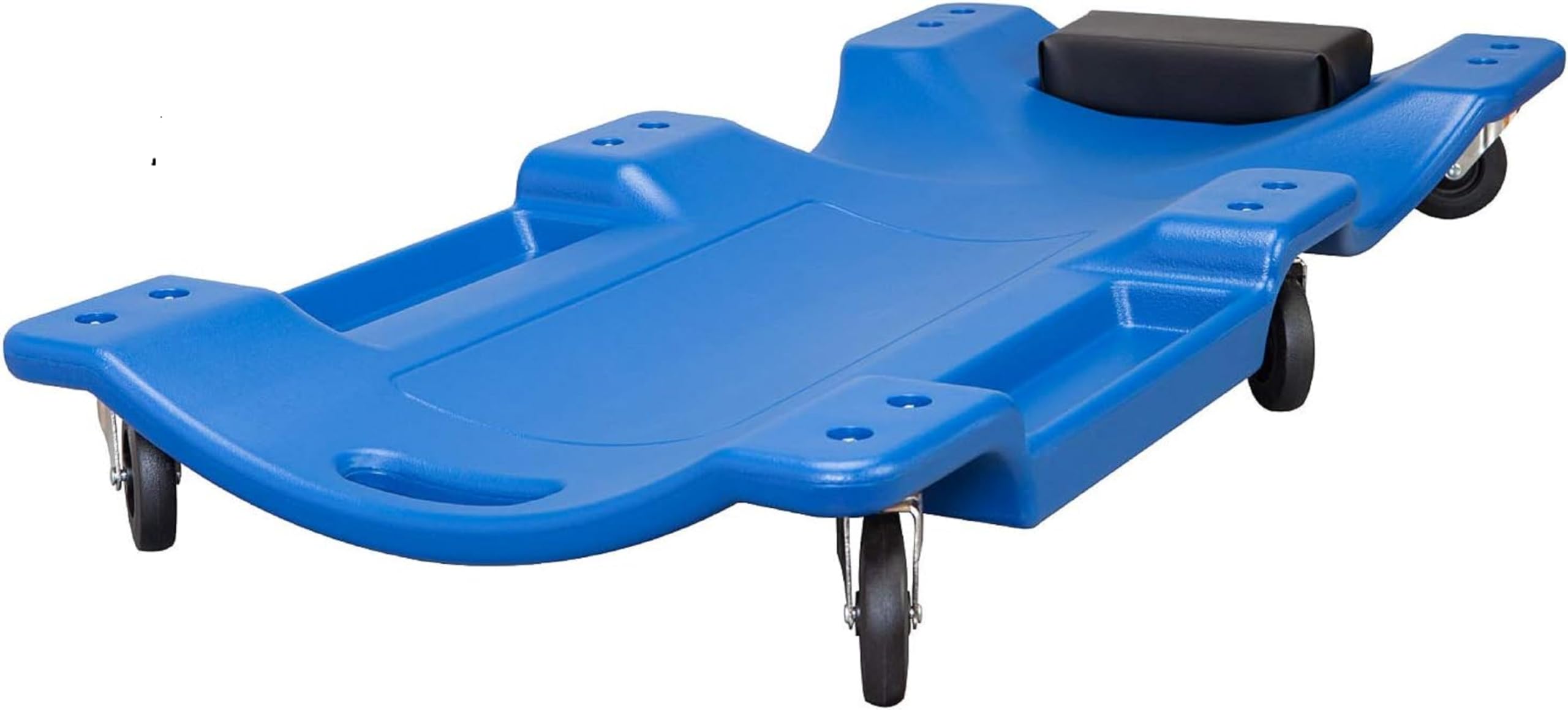 BIG RED ATRP6240UR Blow Molded Plastic Rolling Garage/Shop Creeper: 40'' Mechanic Cart with Padded Headrest and 6 Casters,250 LB