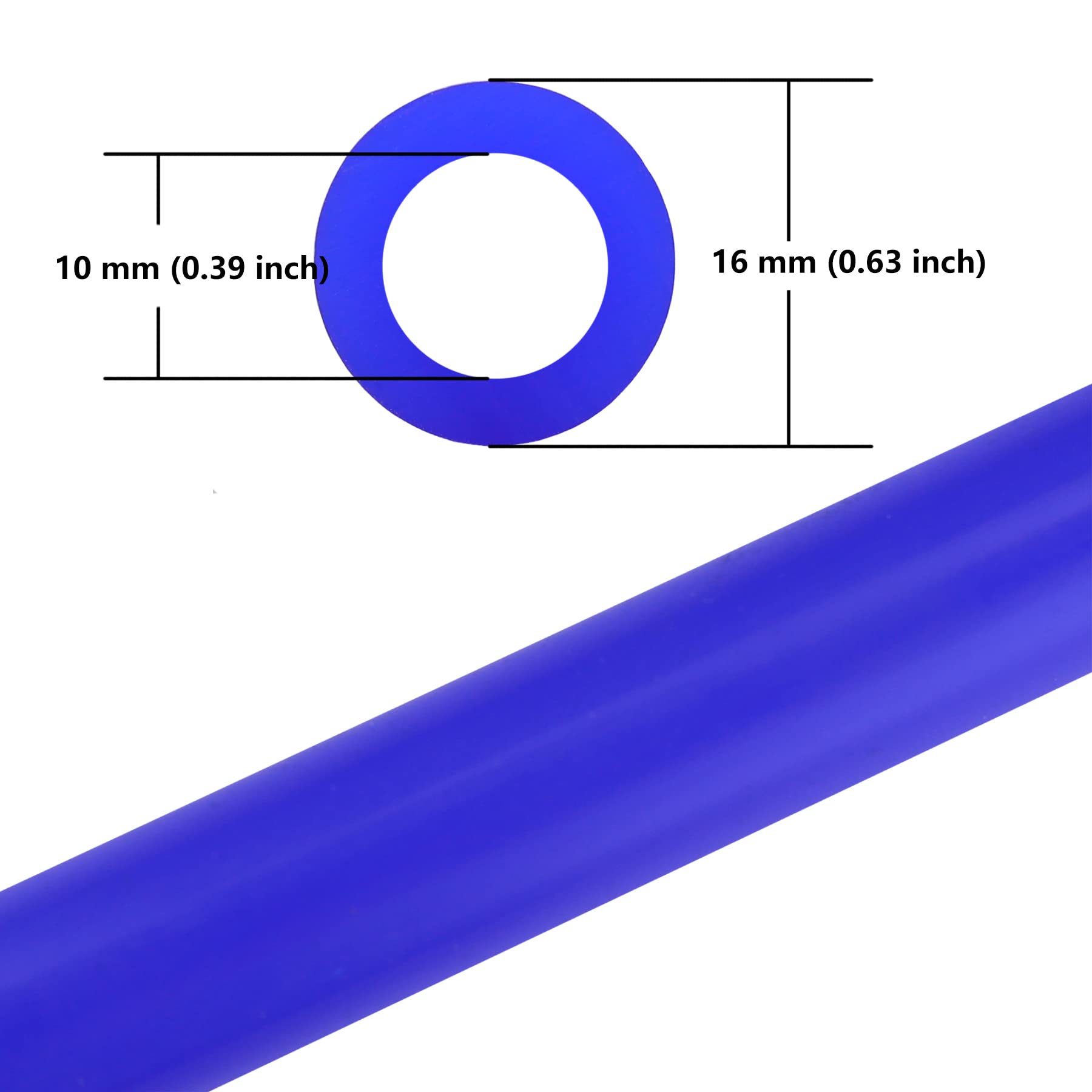 Ucreative 10Ft Id 3/8'' (10Mm) High Temperature Silicone Vacuum Tubing Hose 130Psi Max Pressure Blue