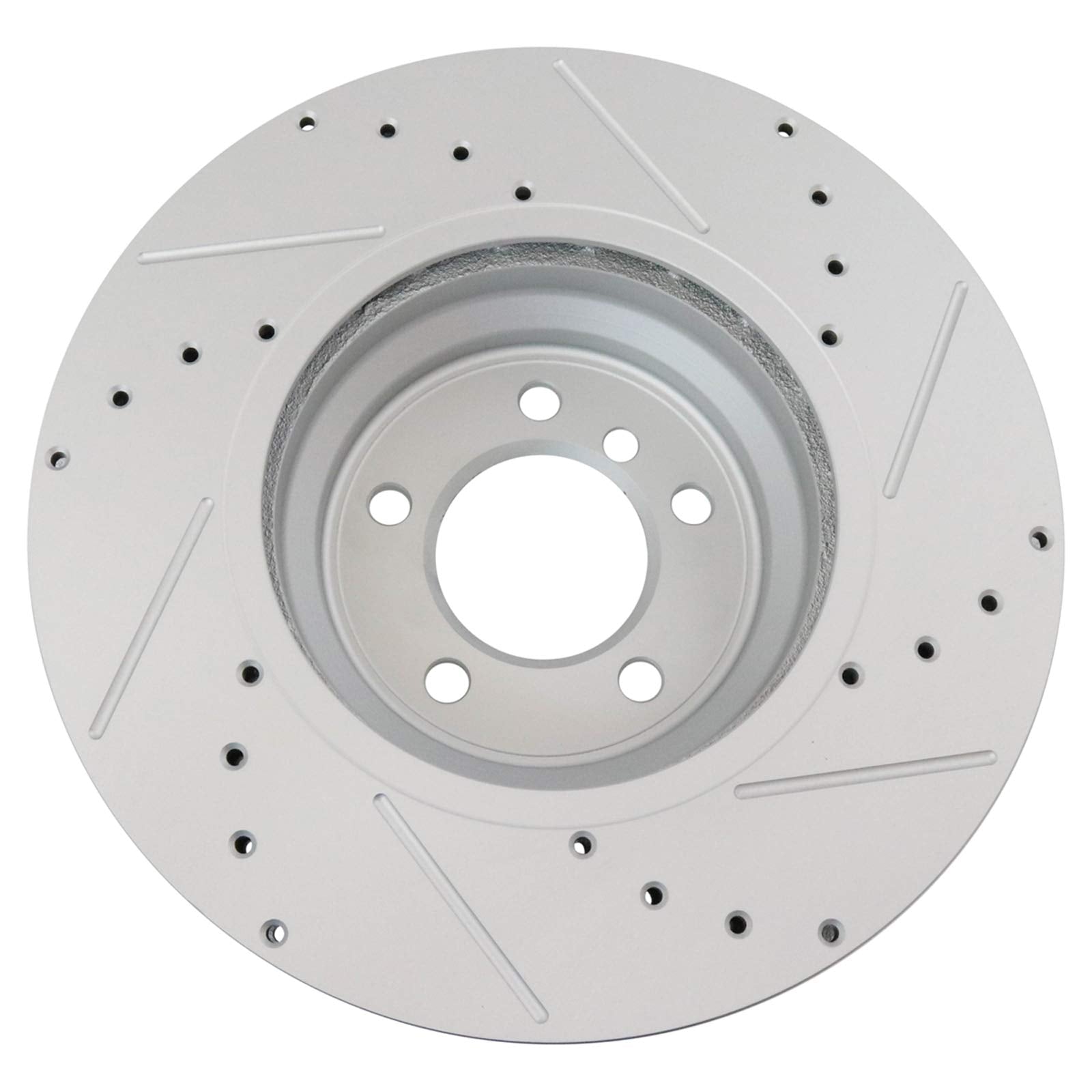 Trq Front Performance Brake Rotors Set Premium G-Coated Cross Drilled & Slotted Compatible With 2009-2011 Bmw 335D 2007-2013 335