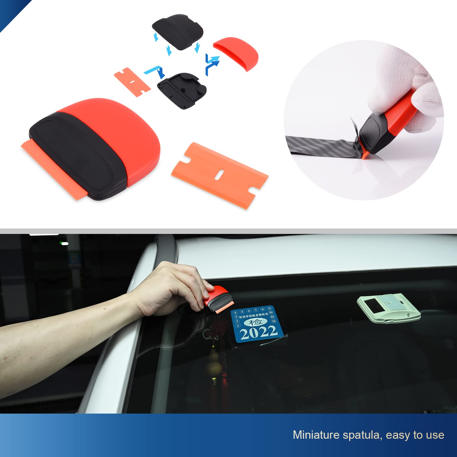 EHDIS Window Tint Tool Kit - 12 Tools, Vinyl Squeegee, Utility Knife, Mix Color, Model 13 for Car Wrapping & Wallpaper Installation