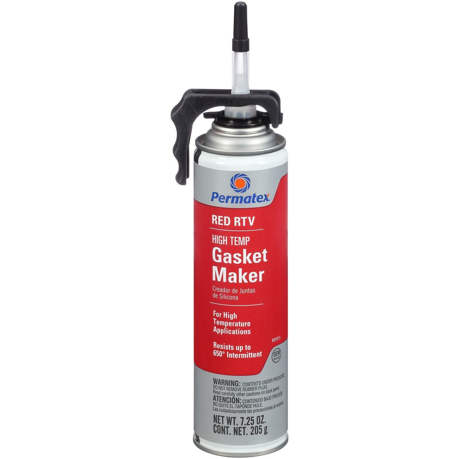 Permatex 85915 High-Temp Red Rtv Silicone Gasket, 7.25 Oz. Powerbead Can
