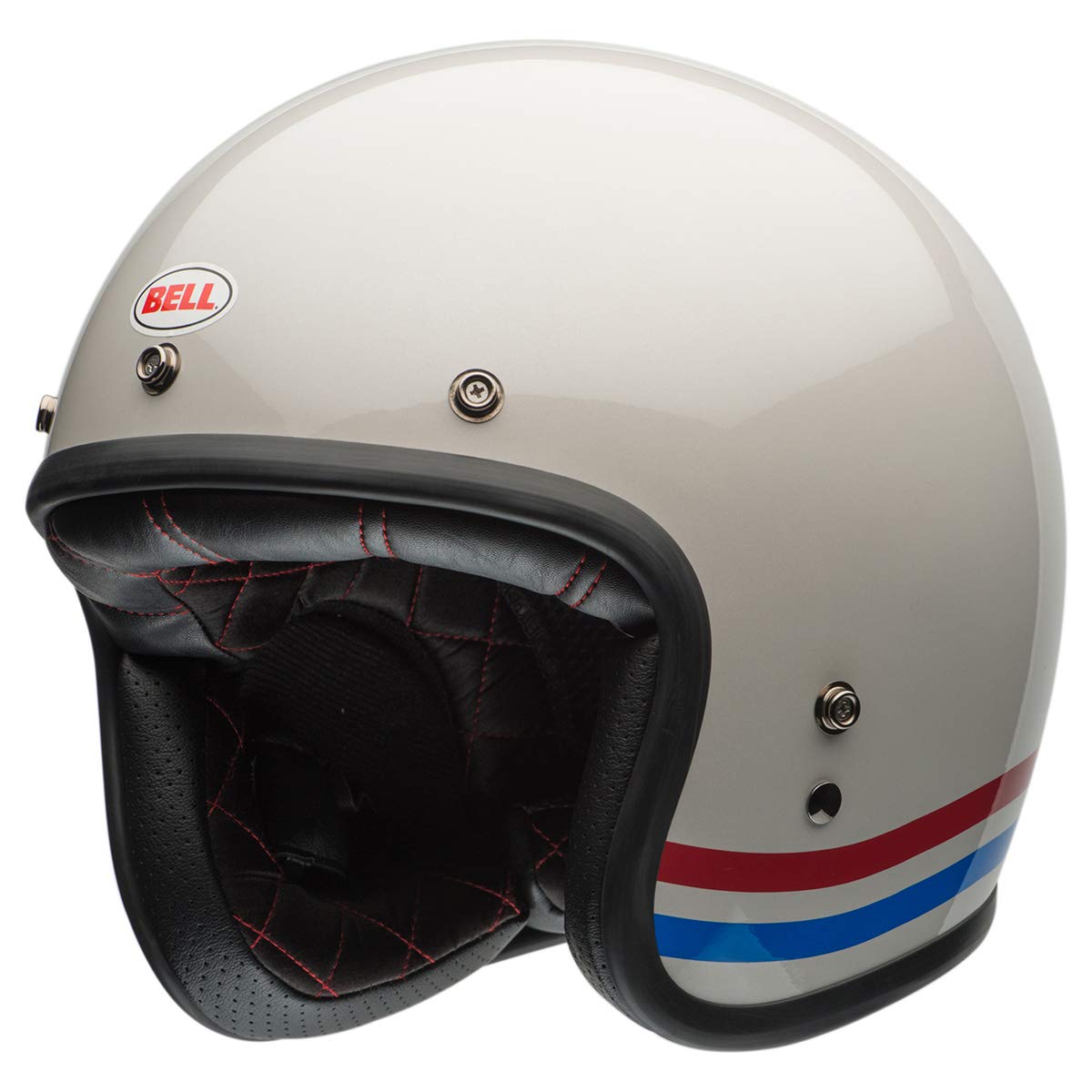 BELL Custom 500 Open-Face Helmet - Fiberglass, Small, Stripes Pearl White, Model 7070150