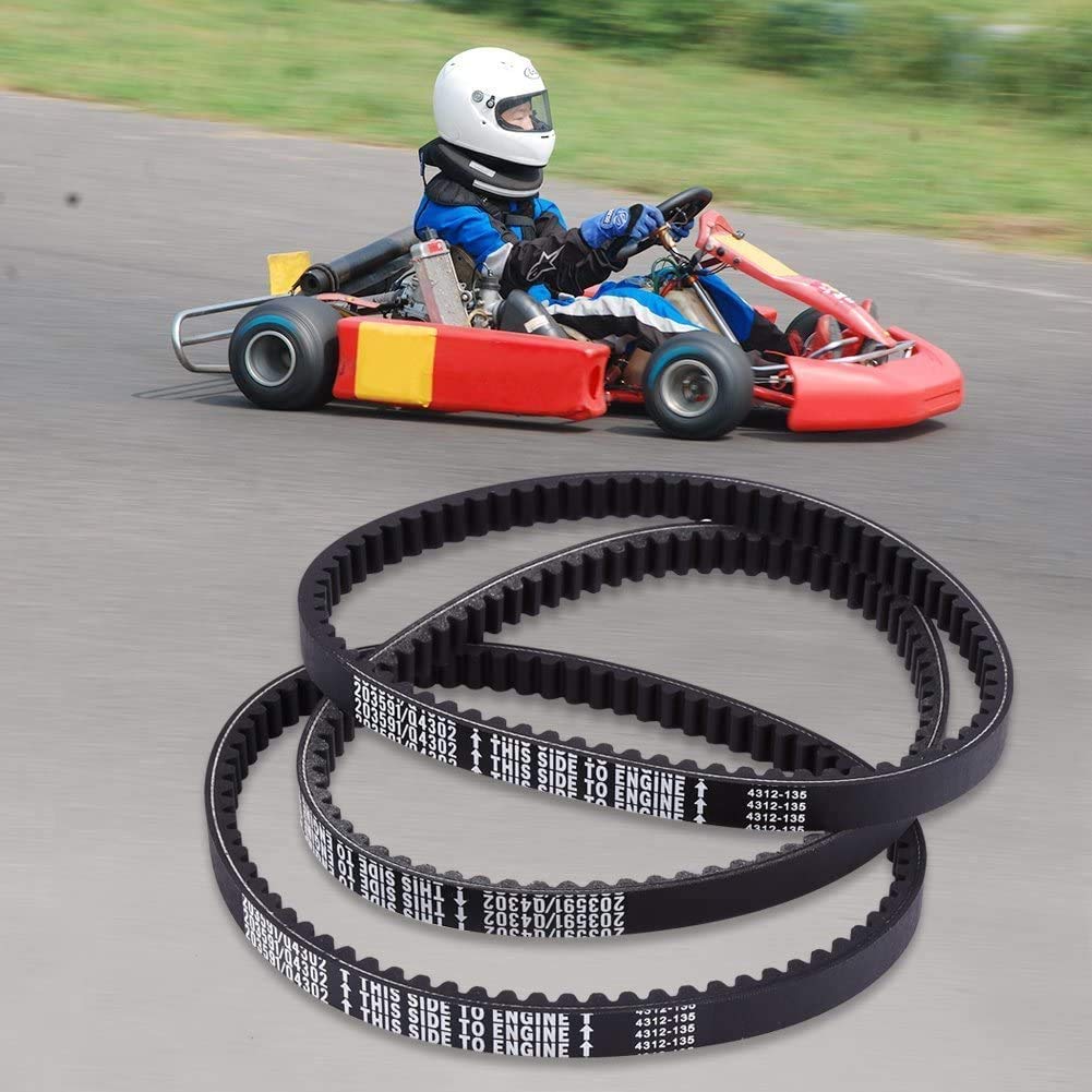 Estink Go Kart Drive Belt Pack of 2, Rubber Clutch Belt Replacement for Hammerhead 80T & TrailMaster Mid XRX, Black